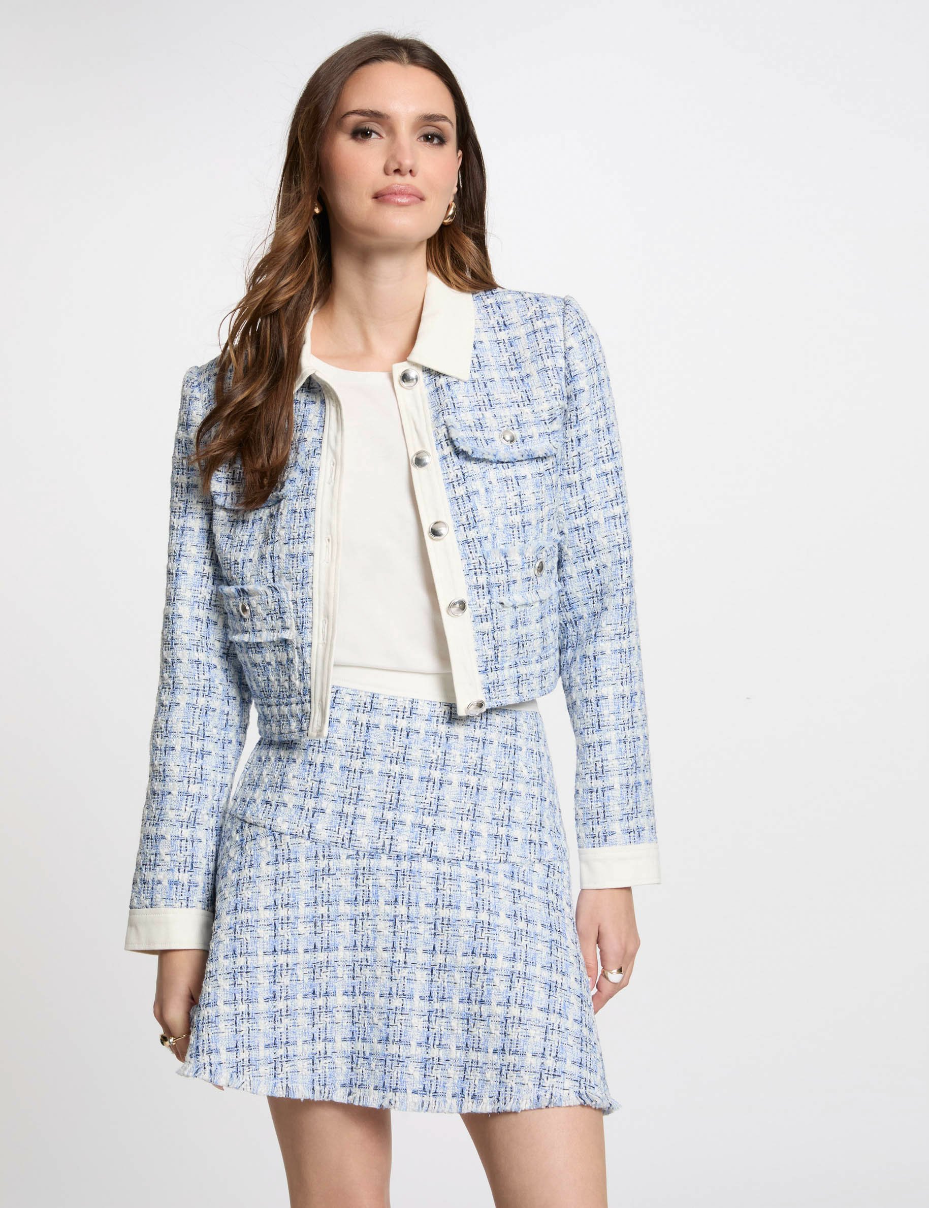 Short tweed jacket multicolor women