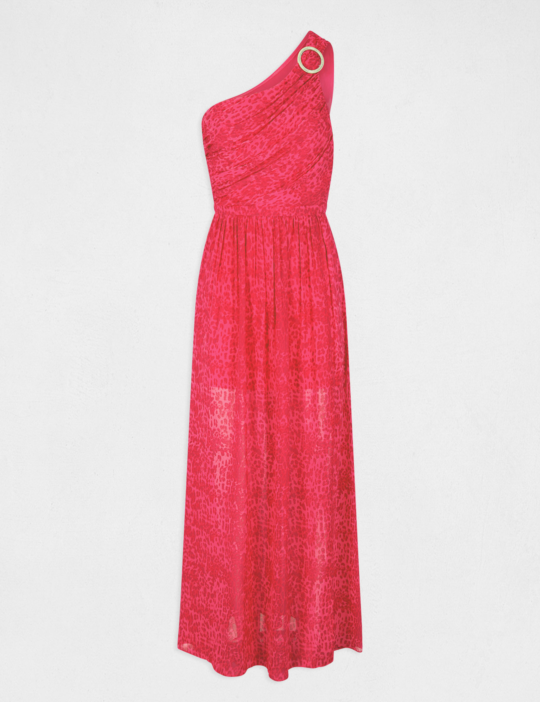 Maxi A line dress with leopard print pink ladies Morgan