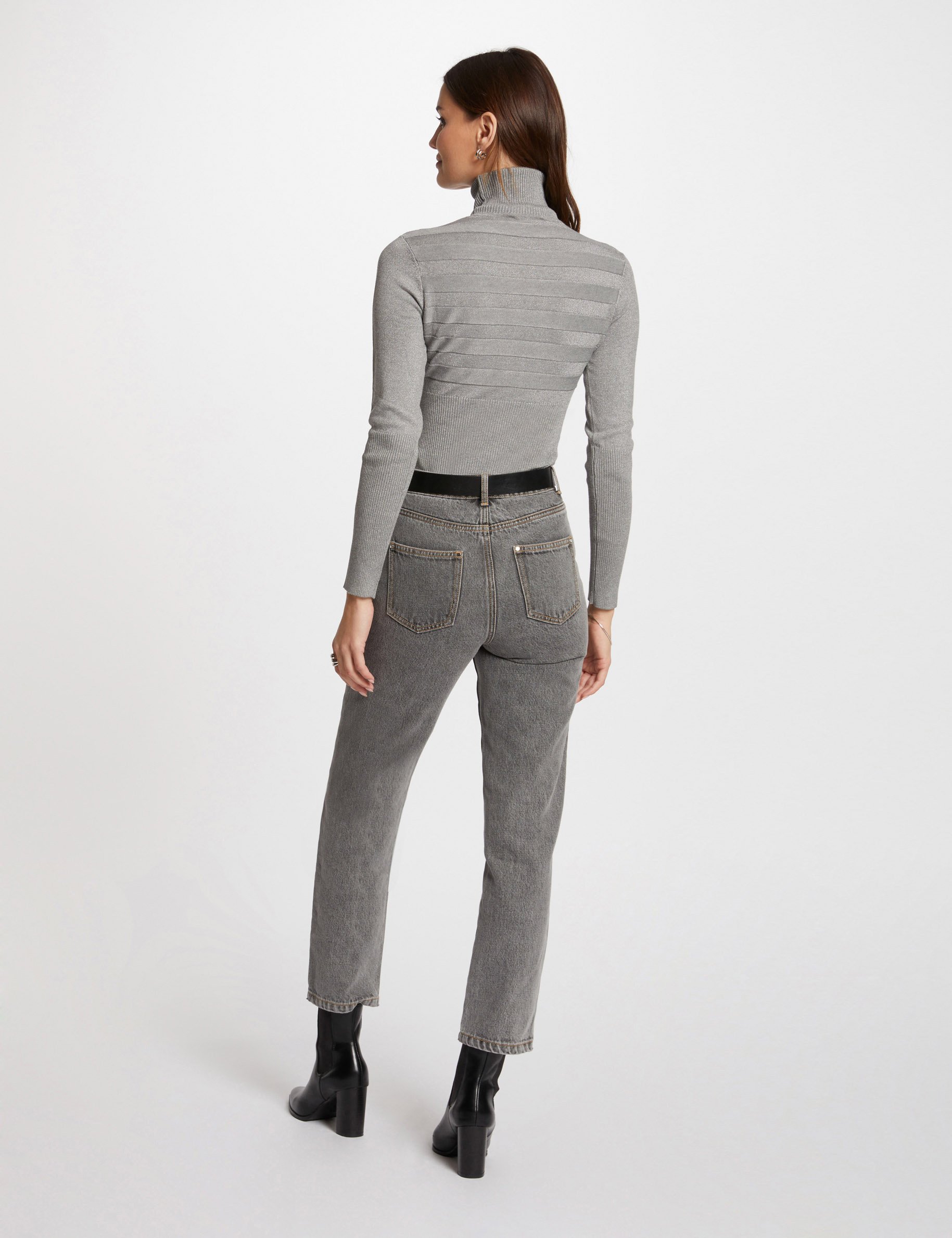 Long-sleeved jumper with turtleneck anthracite grey women