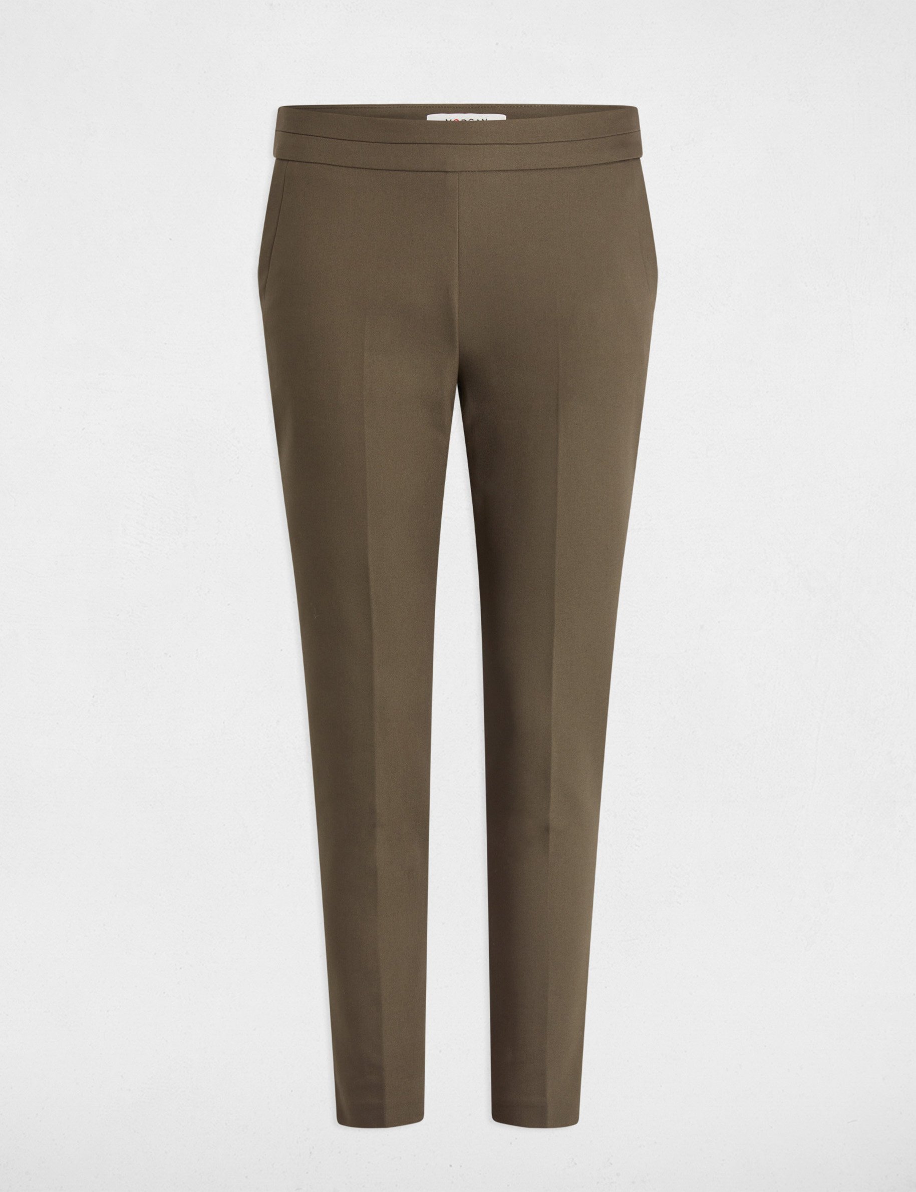 Cropped cigarette trousers khaki green women