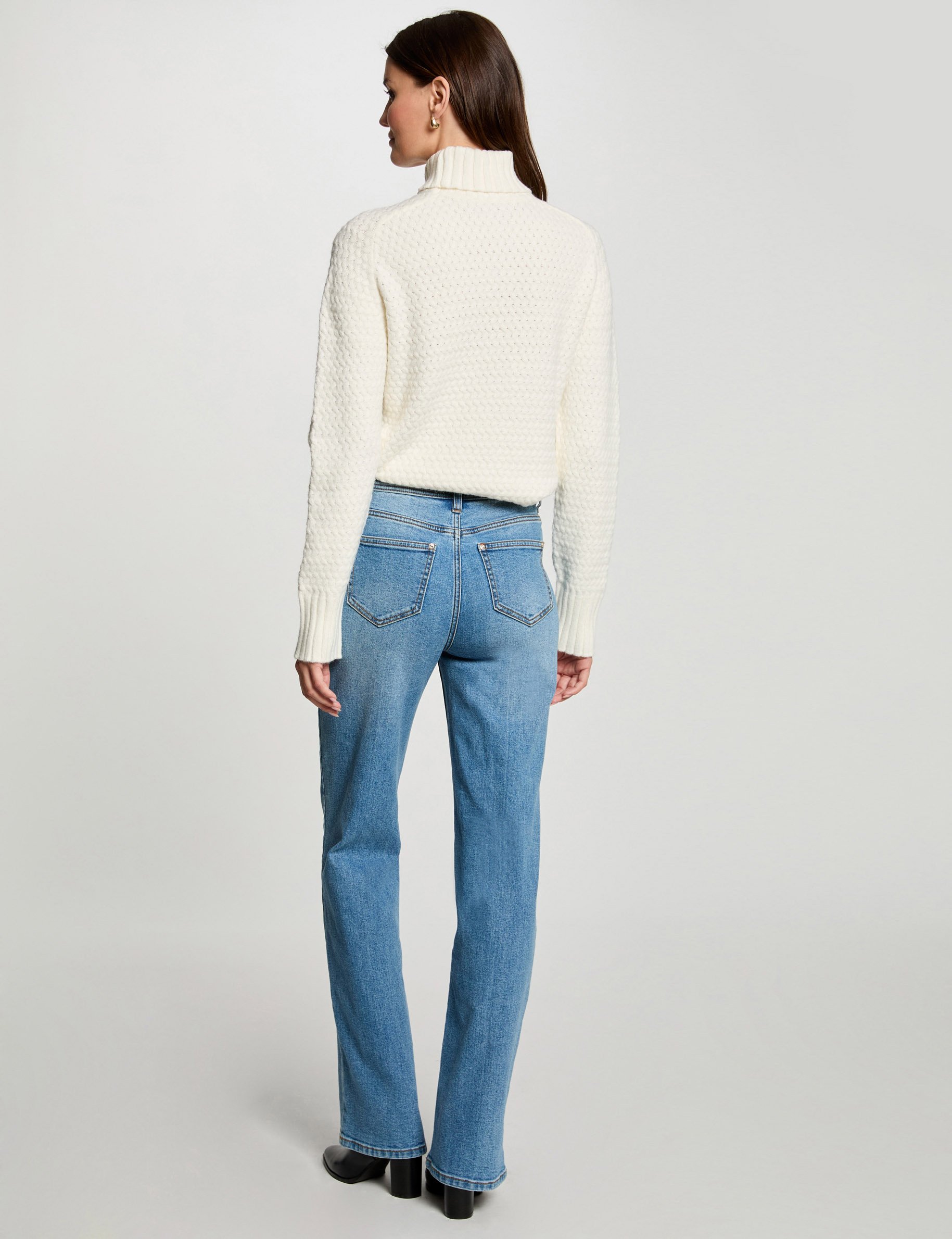 Jumper with turtleneck ecru women