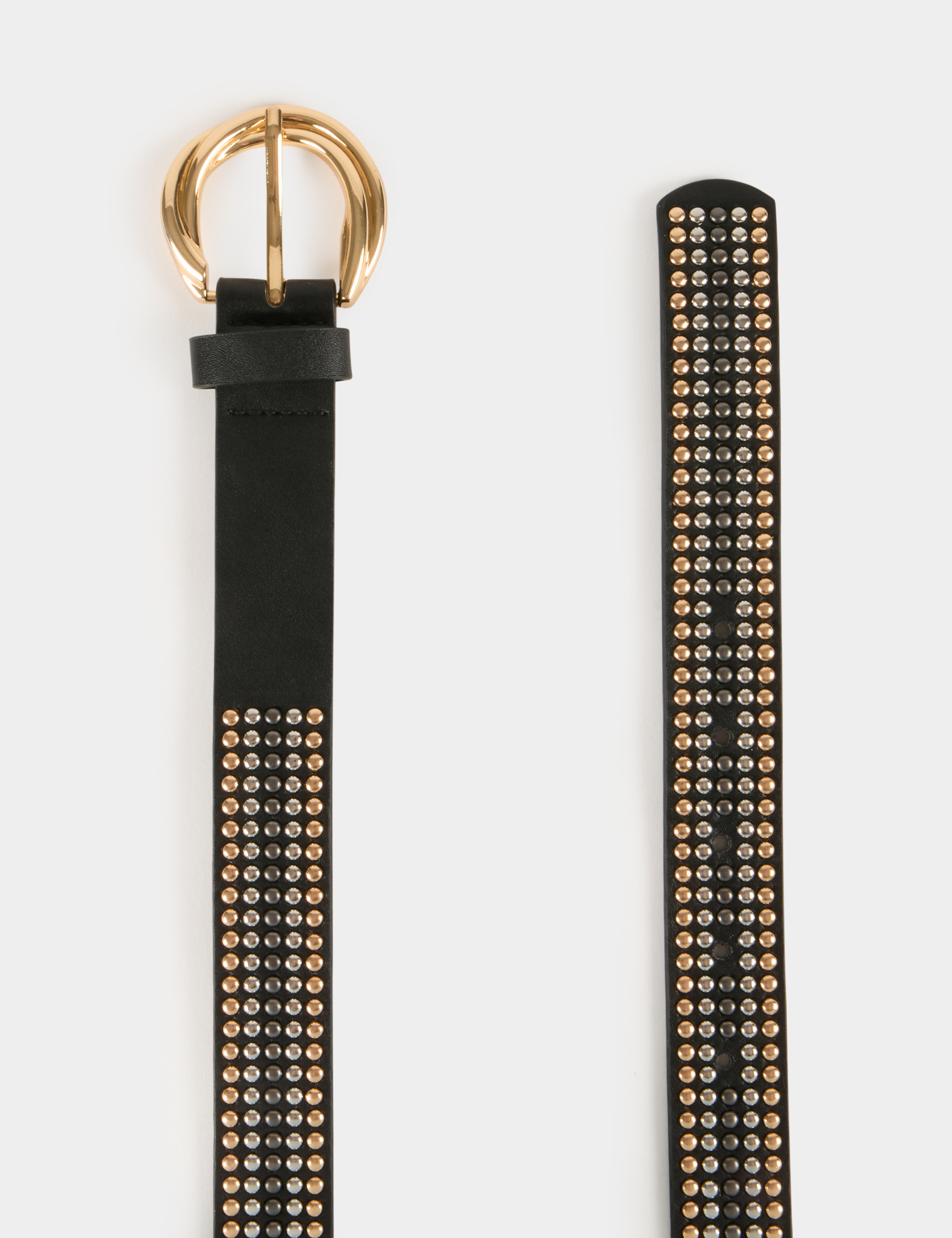 Belt with studs black ladies'