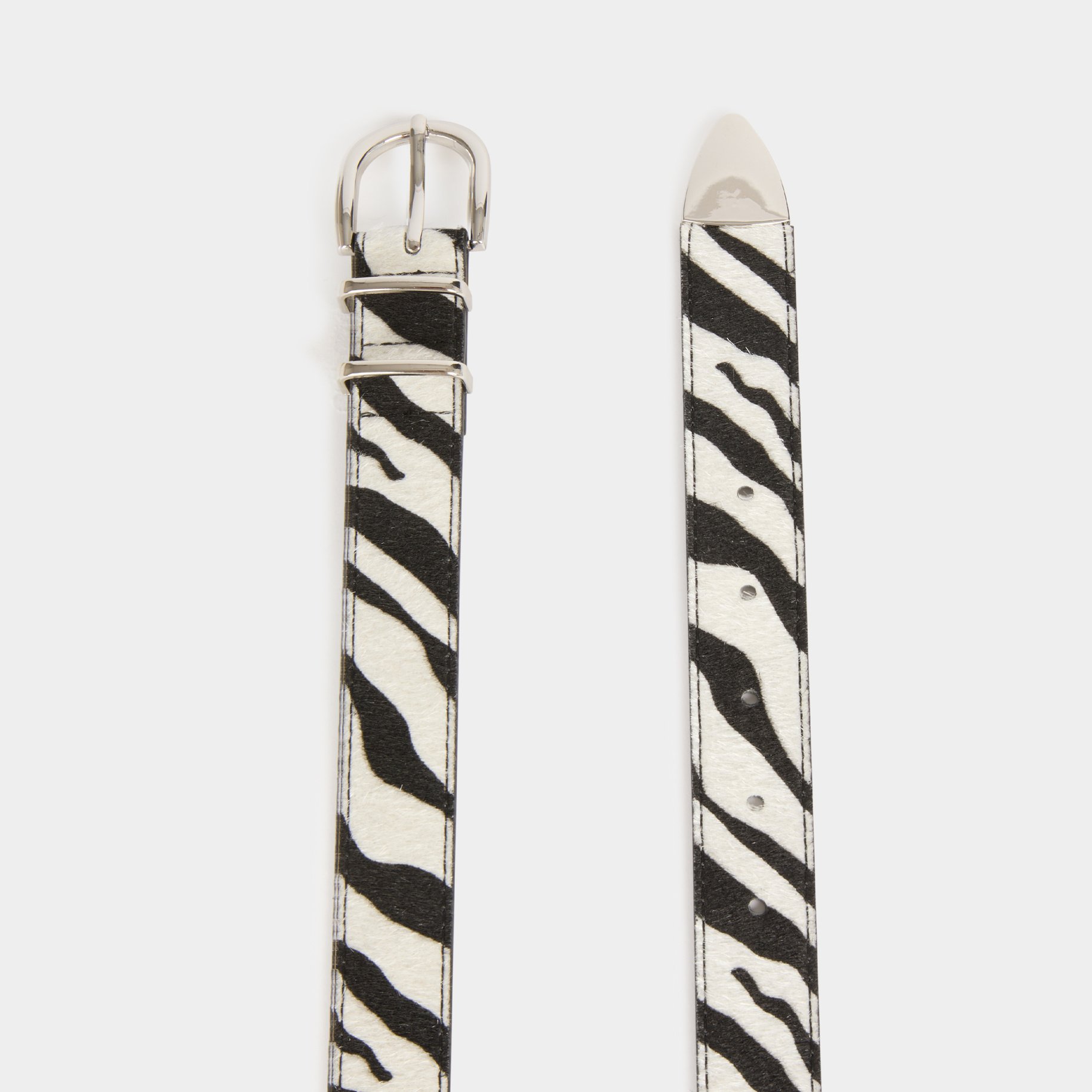 Belt zebra print ivory women