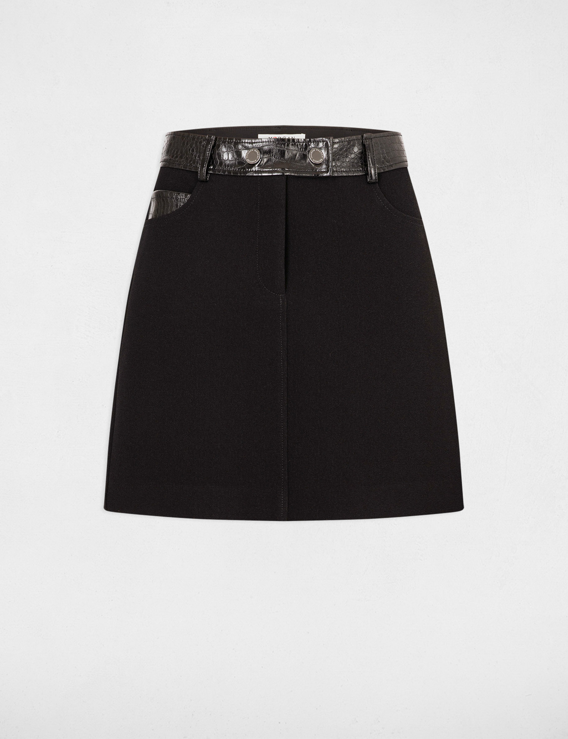 Mini skirt croc effect details black women