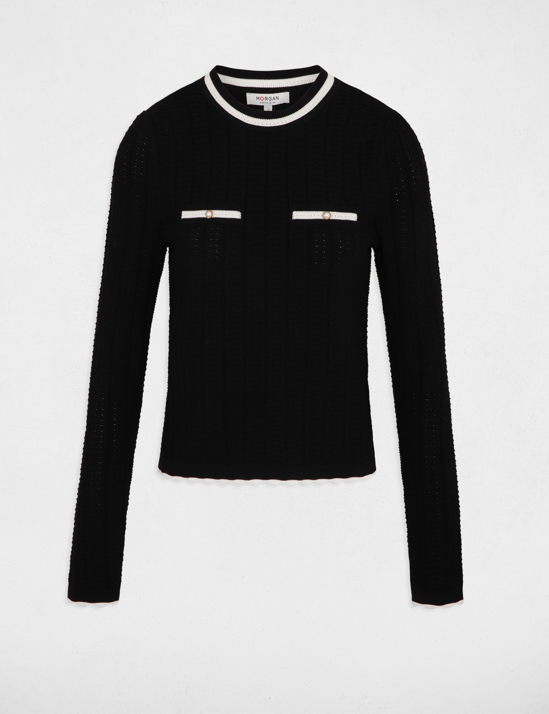 Long-sleeved jumper round neck black women