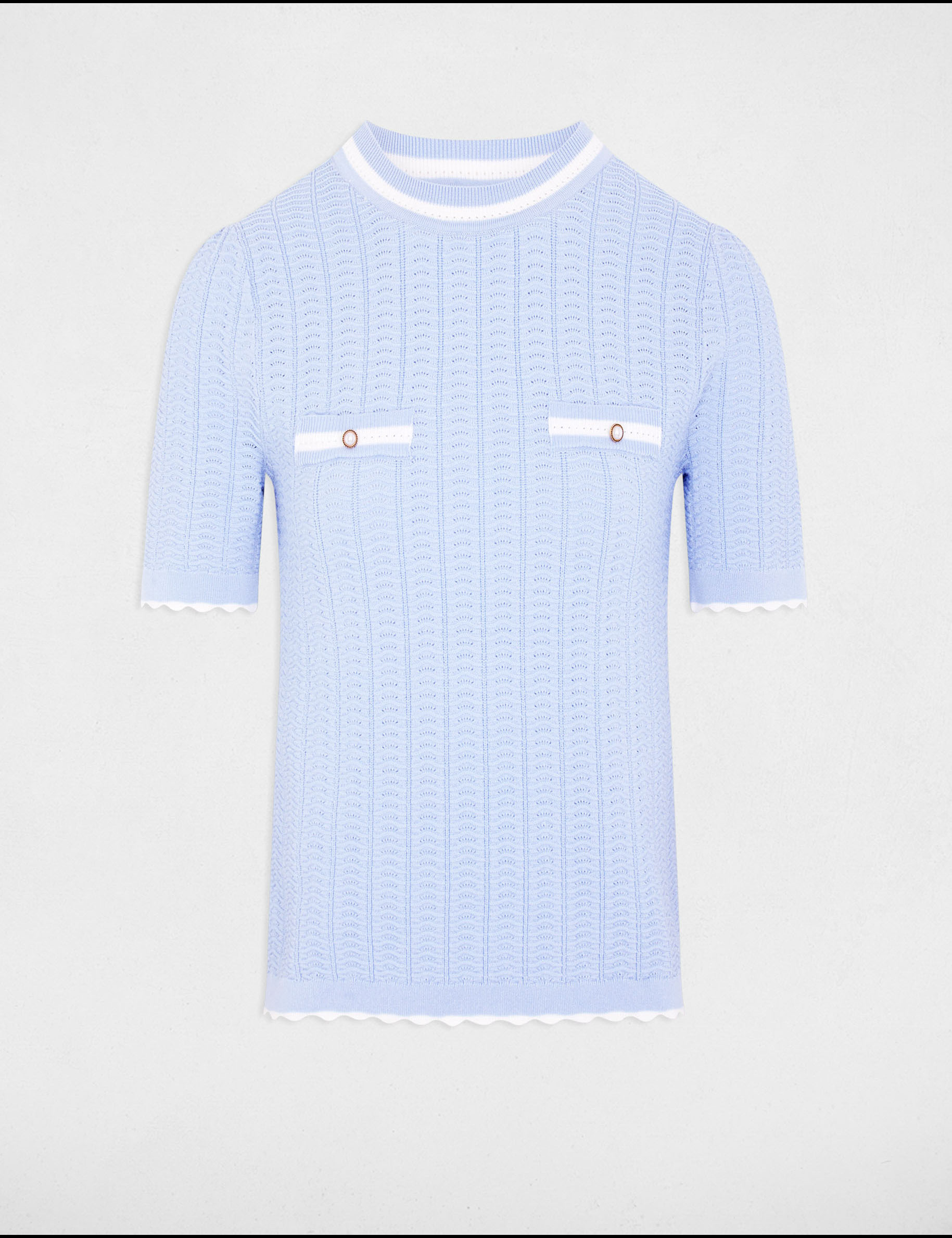 Short-sleeved jumper sky blue women