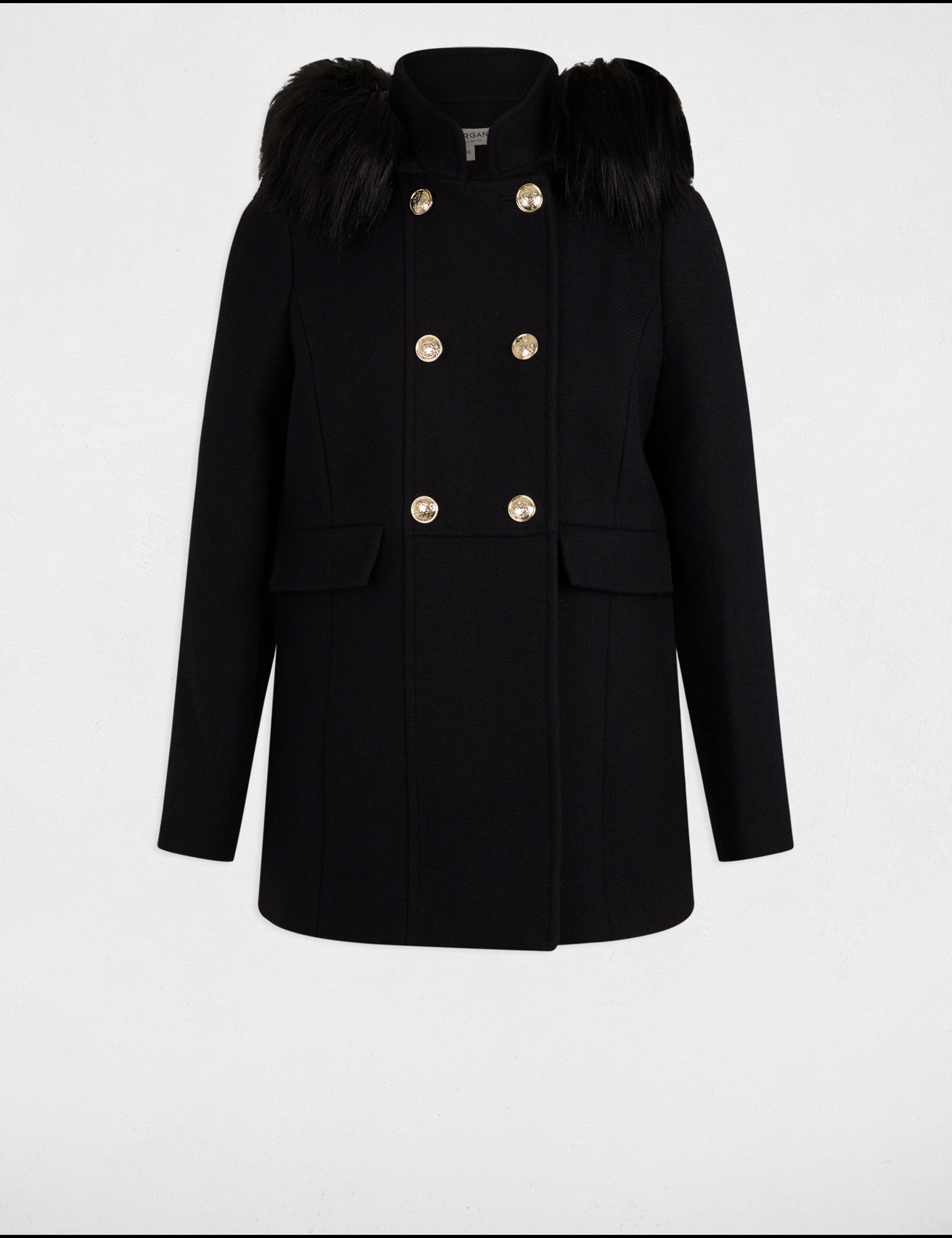 Double breasted coat navy women