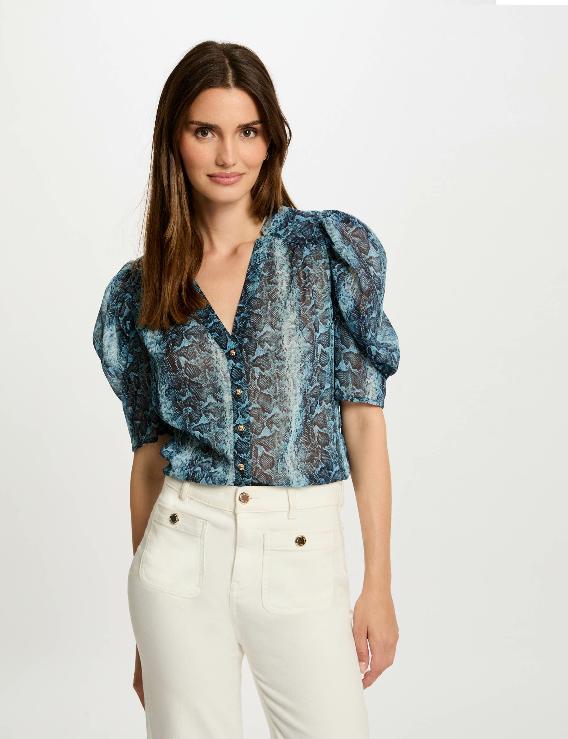 3/4-length sleeved shirt multicolored women