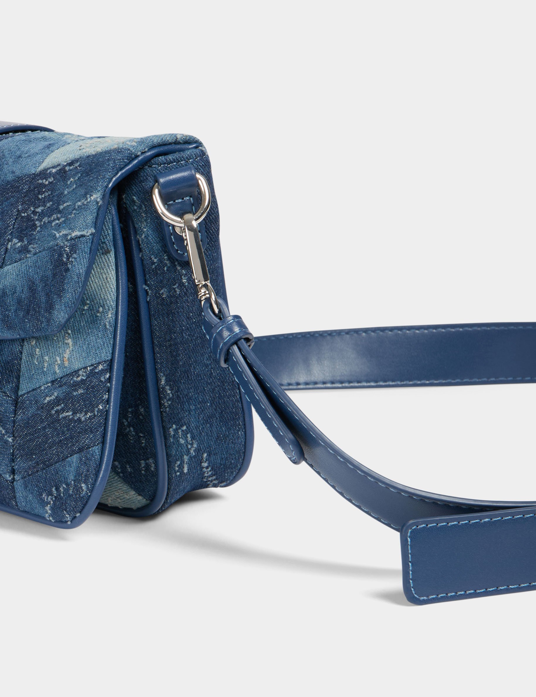 Denim bag with strap stone wash denim women