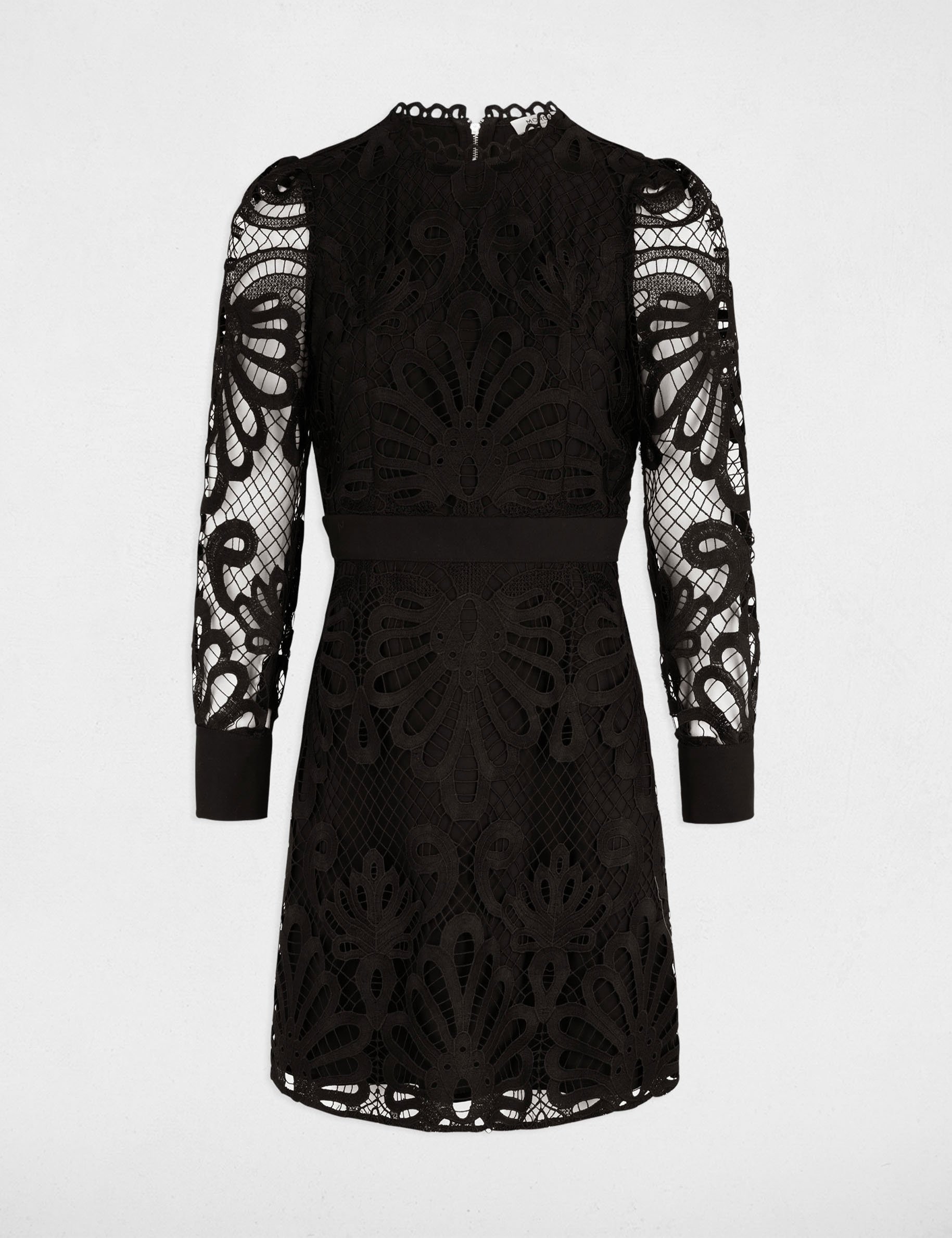 Fitted mini lace dress black women