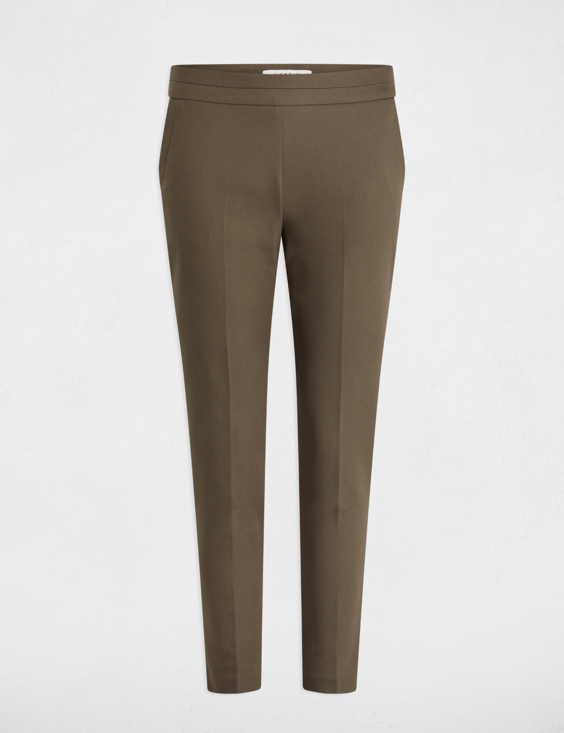 Cropped cigarette trousers khaki green women