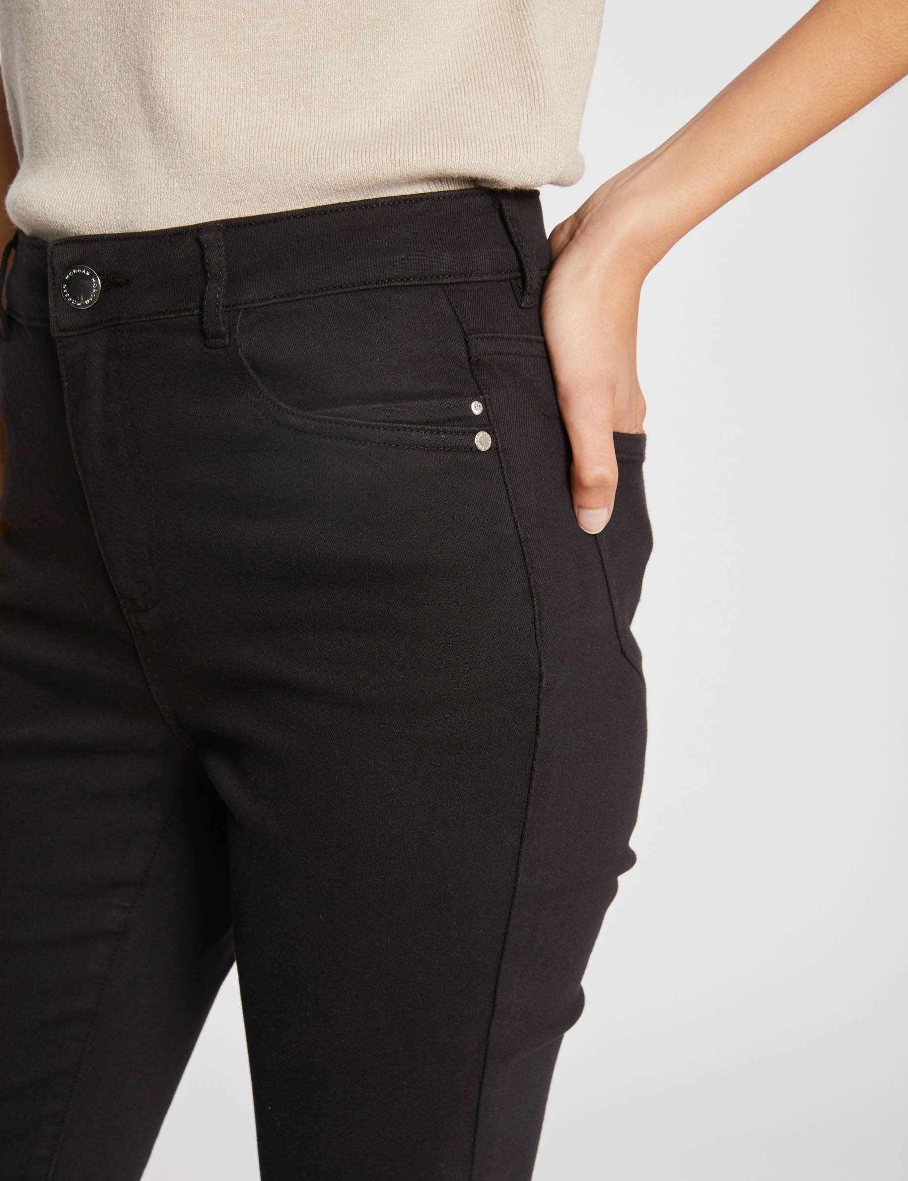 Standard waisted skinny trousers black women