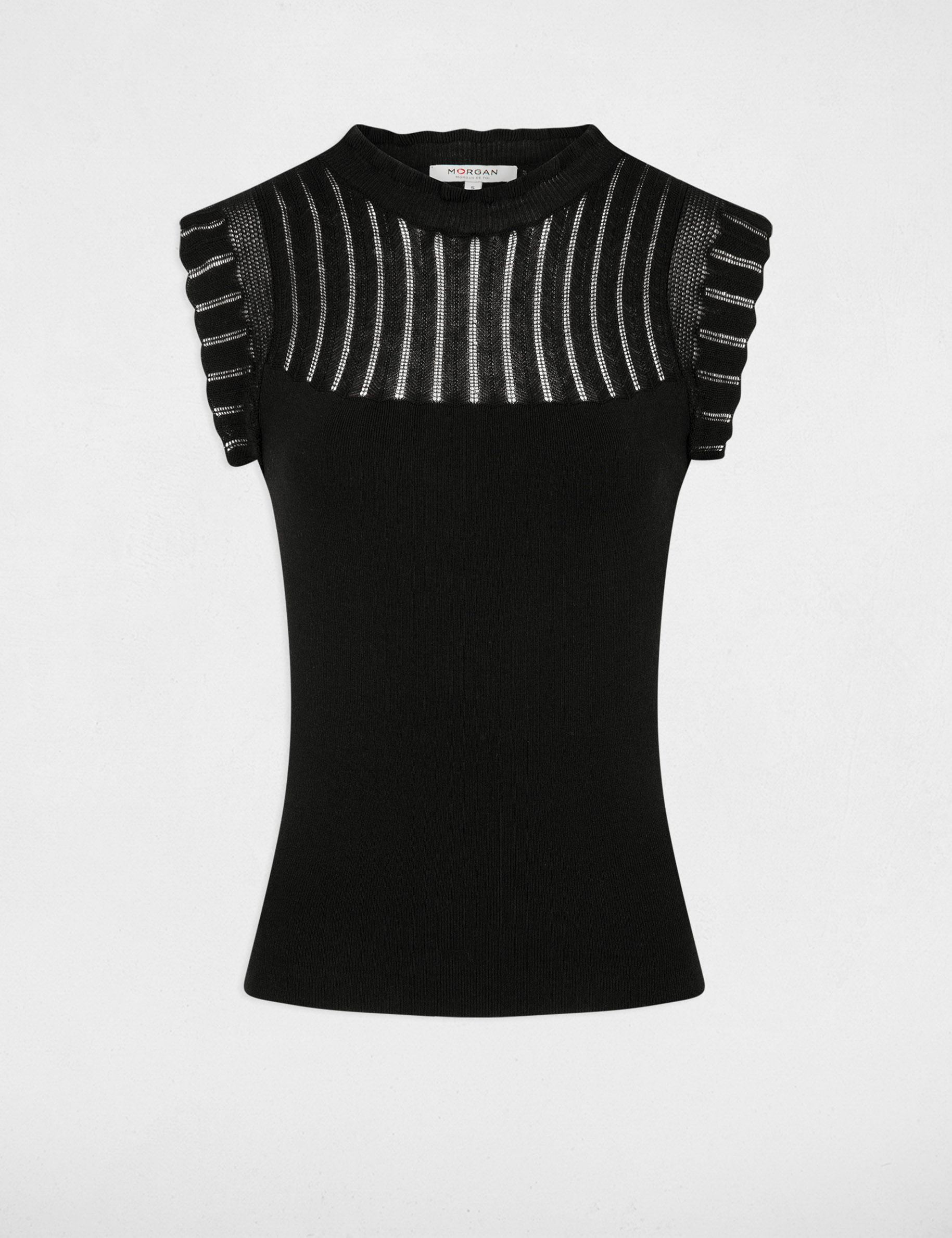 Sleeveless jumper round neck black women