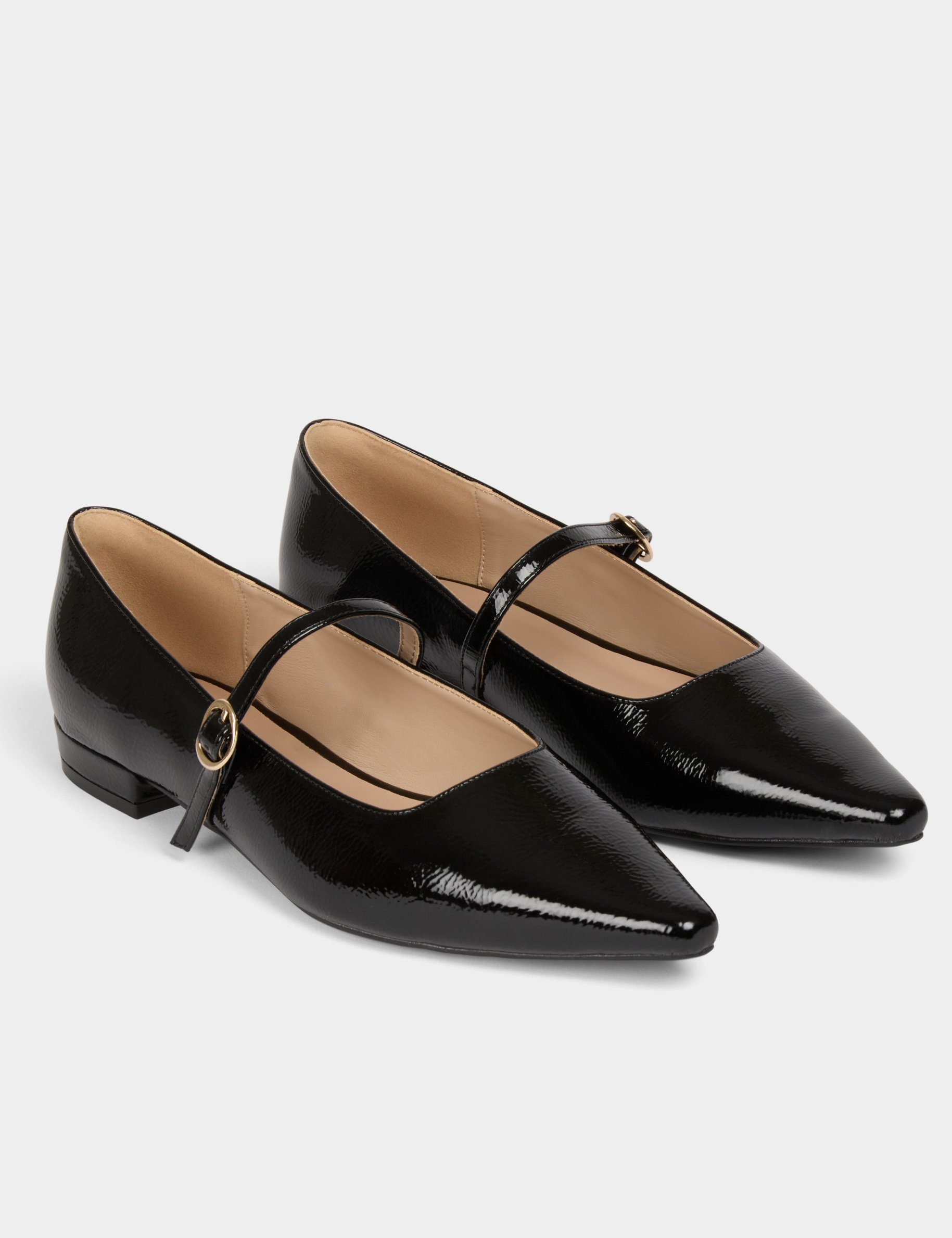 Patent ballet flats black women