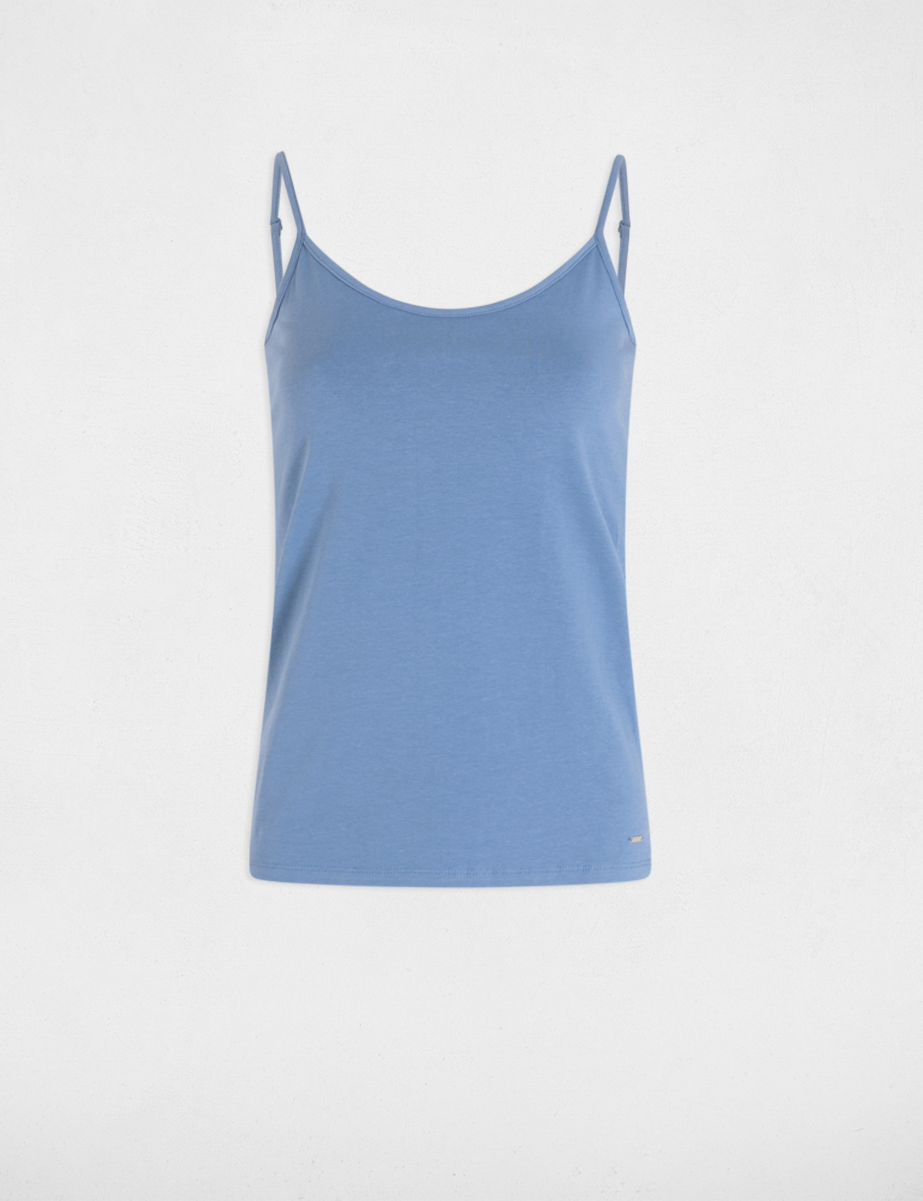 Vest top thin straps grey denim women