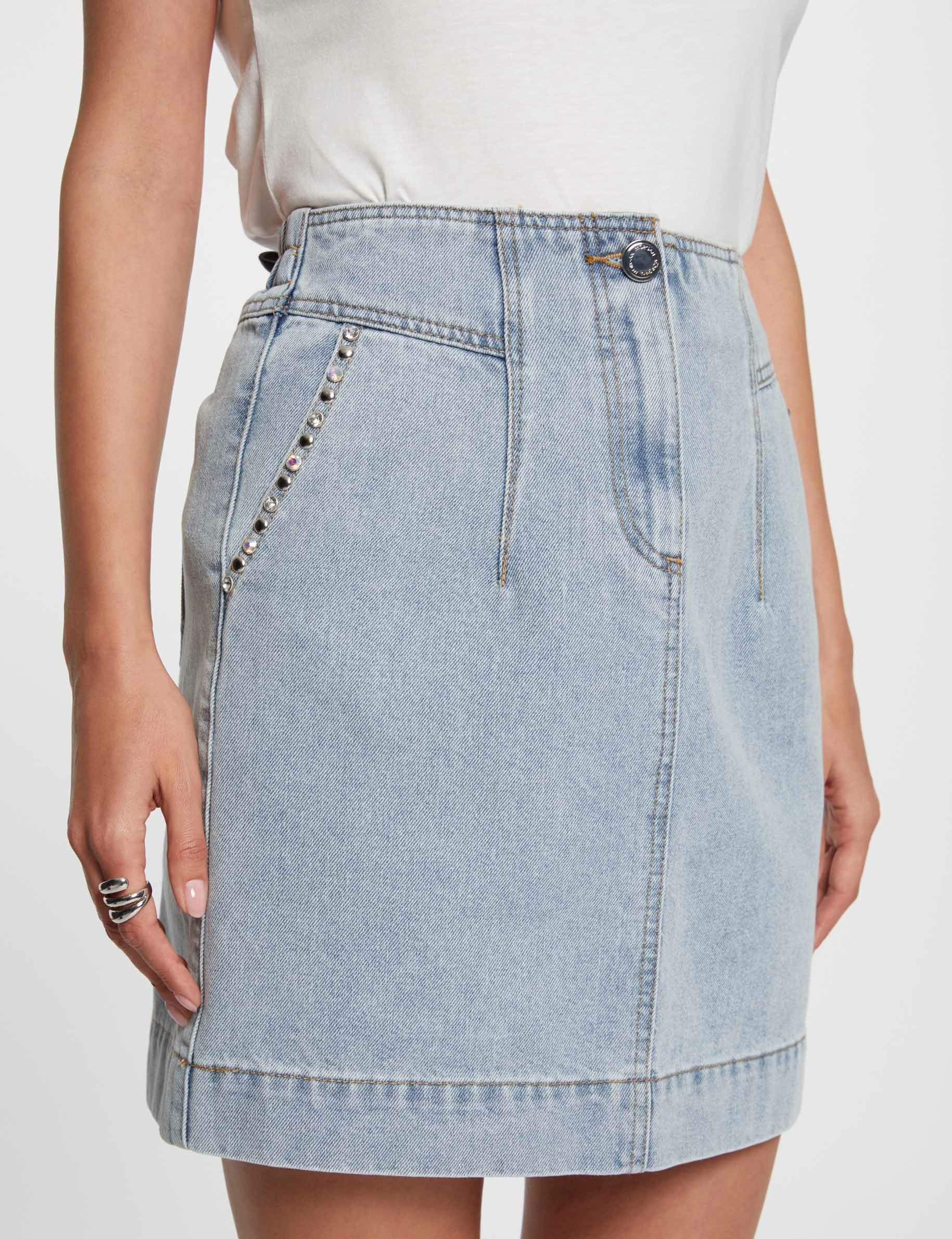 Short denim skirt jean bleached women