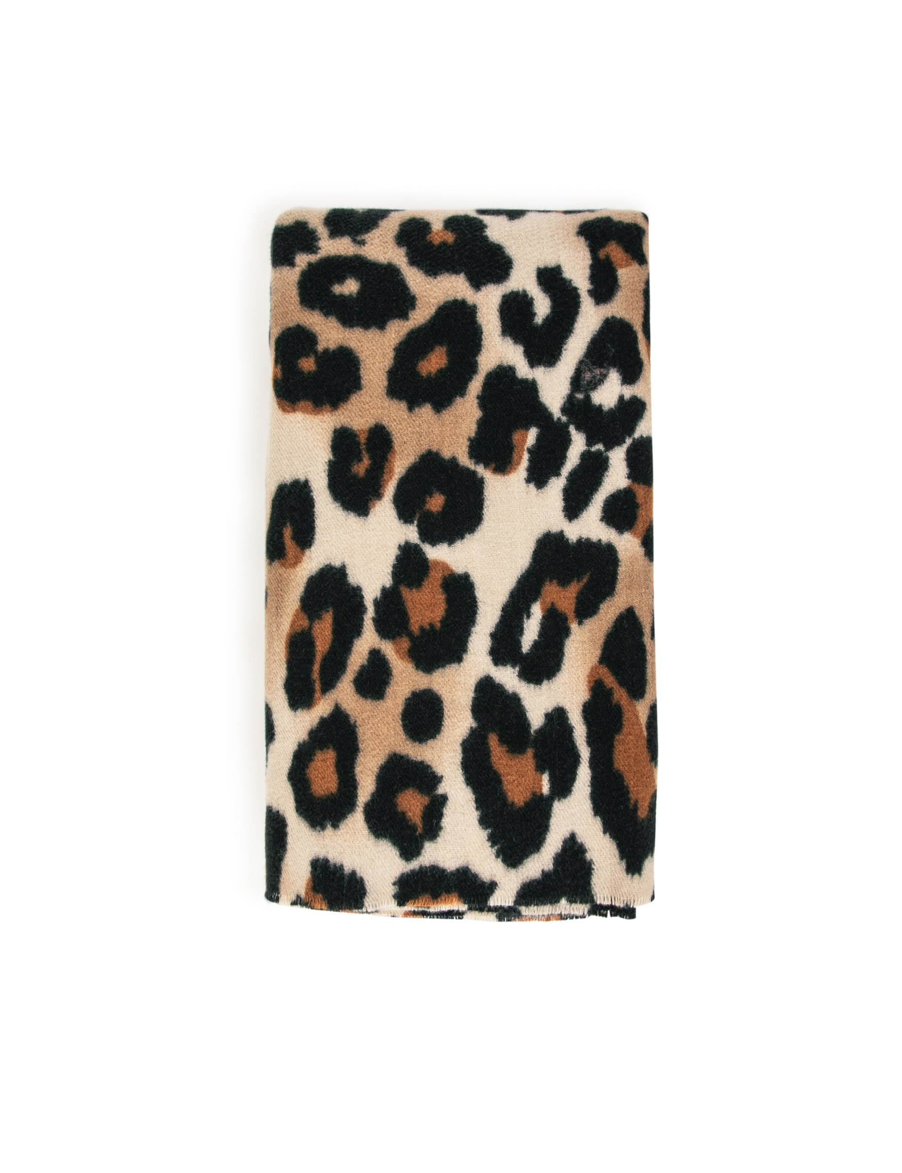 leopard print scarf sand women null