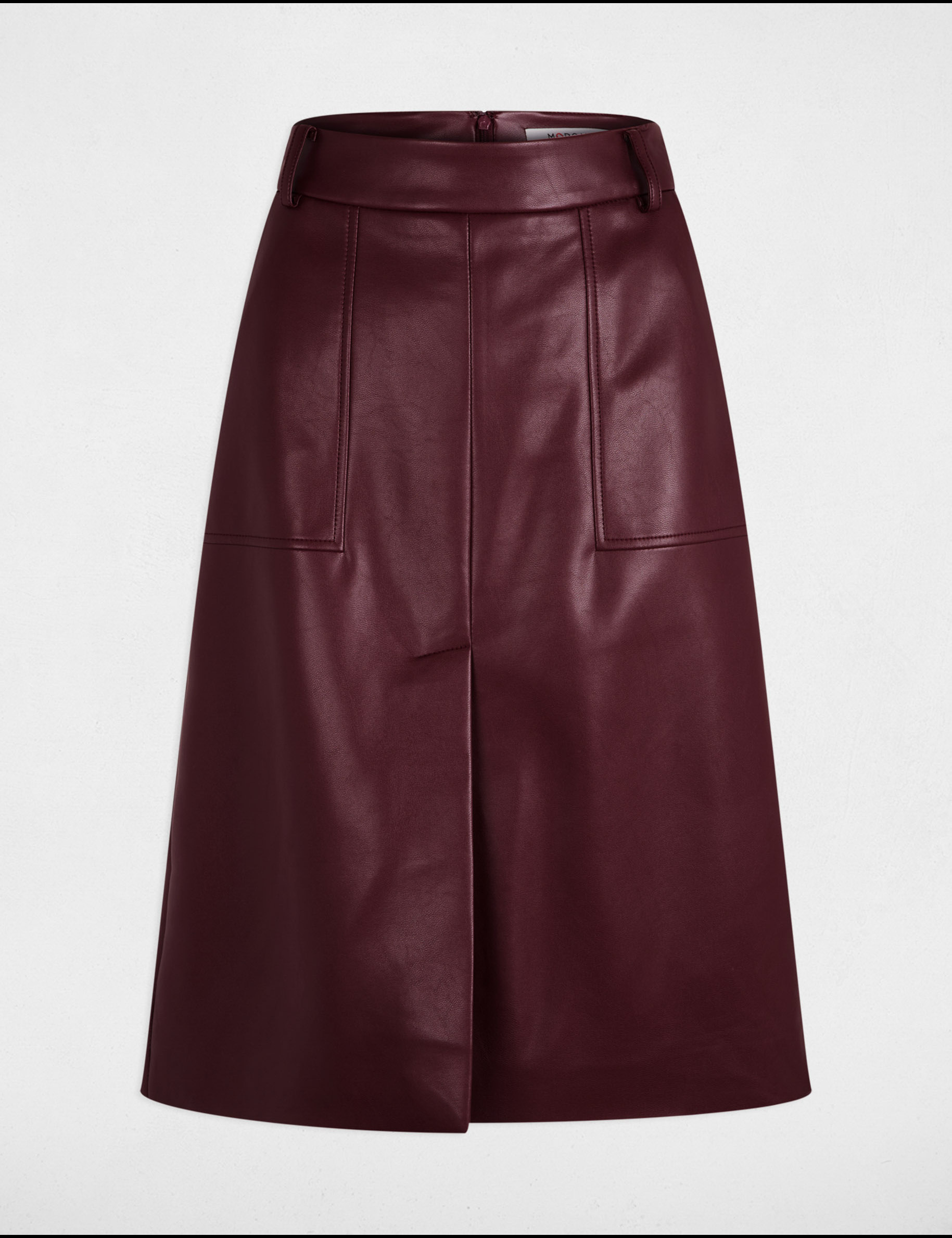 Faux leather fitted skirt plum women