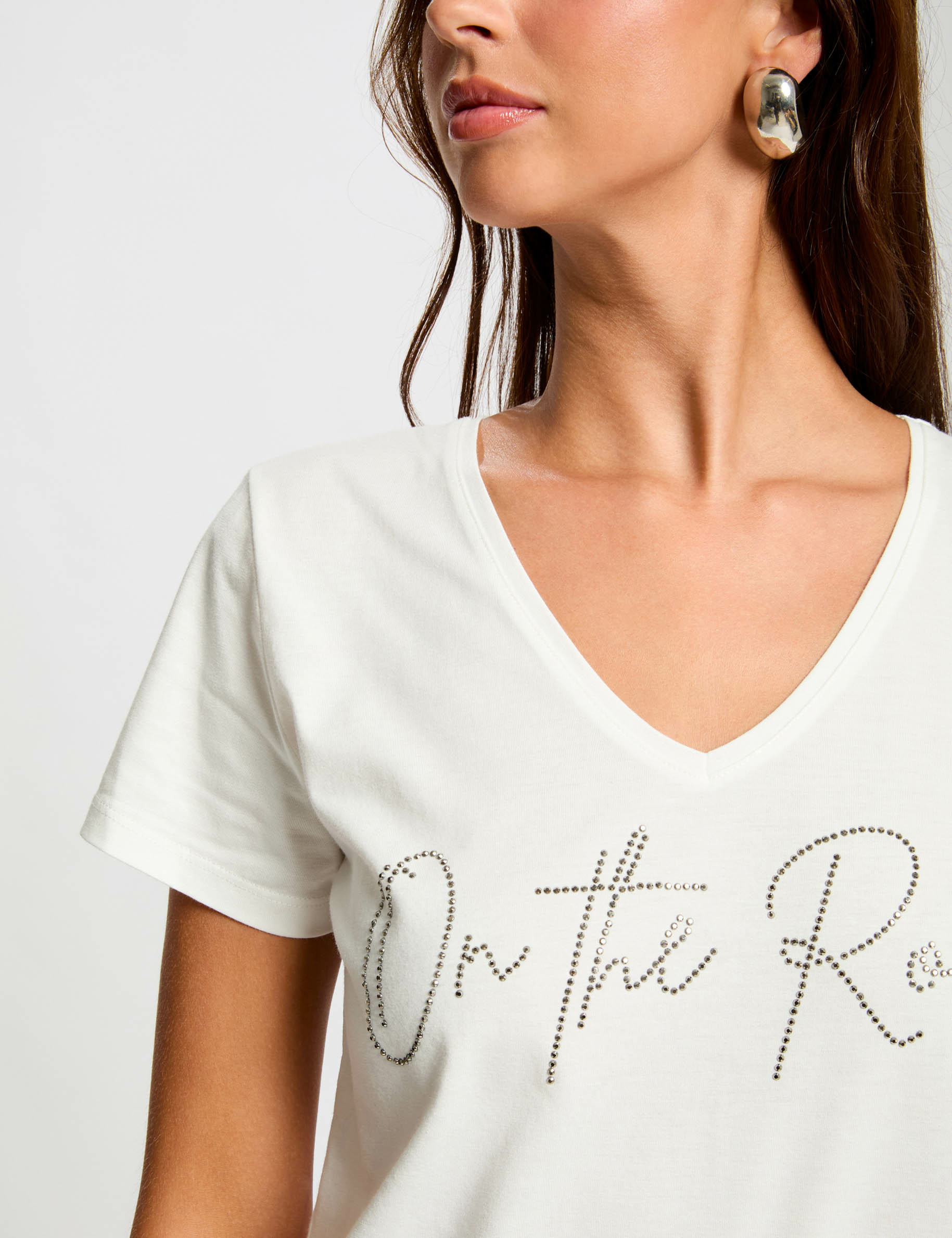 T-shirt with message ecru women