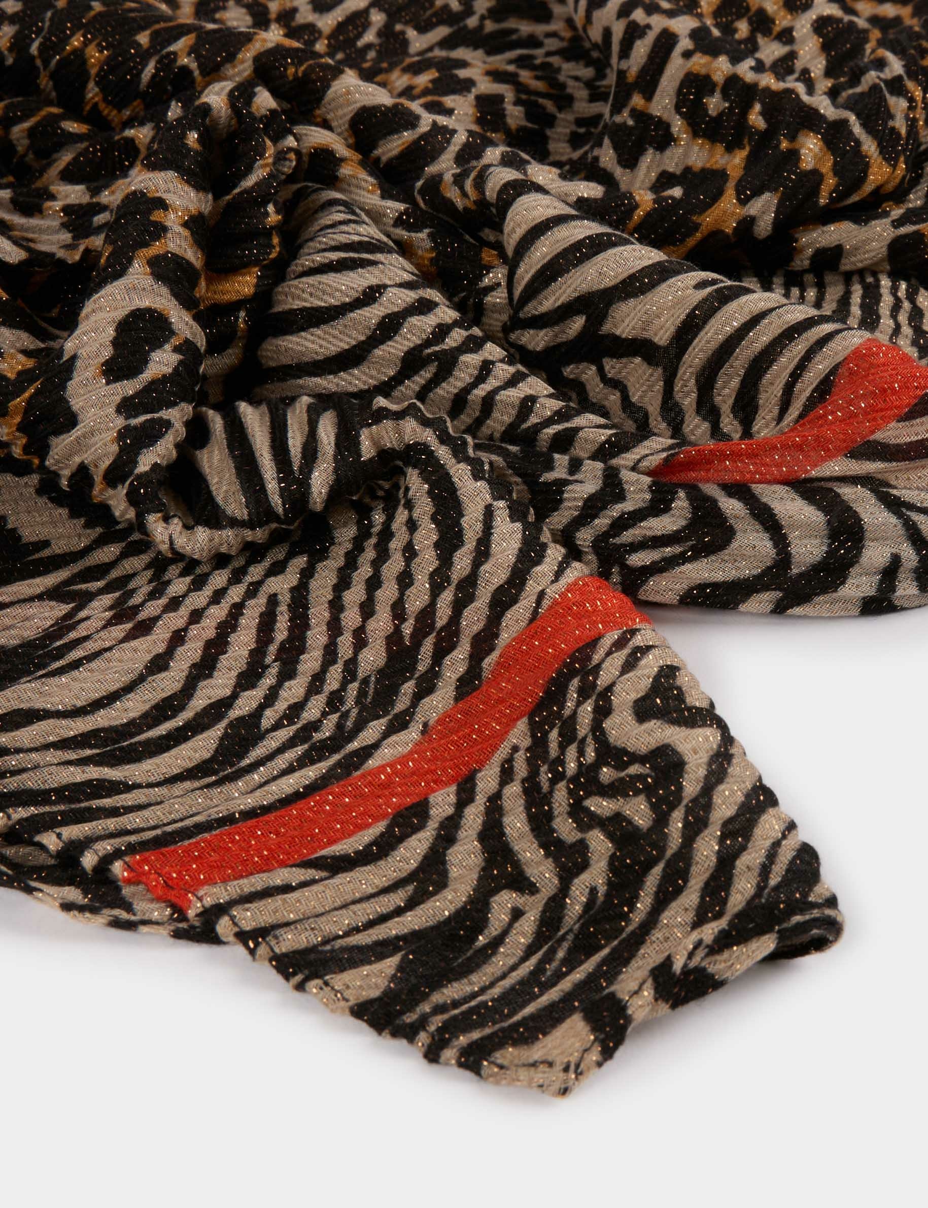 Pleated printed scarf multicolor women