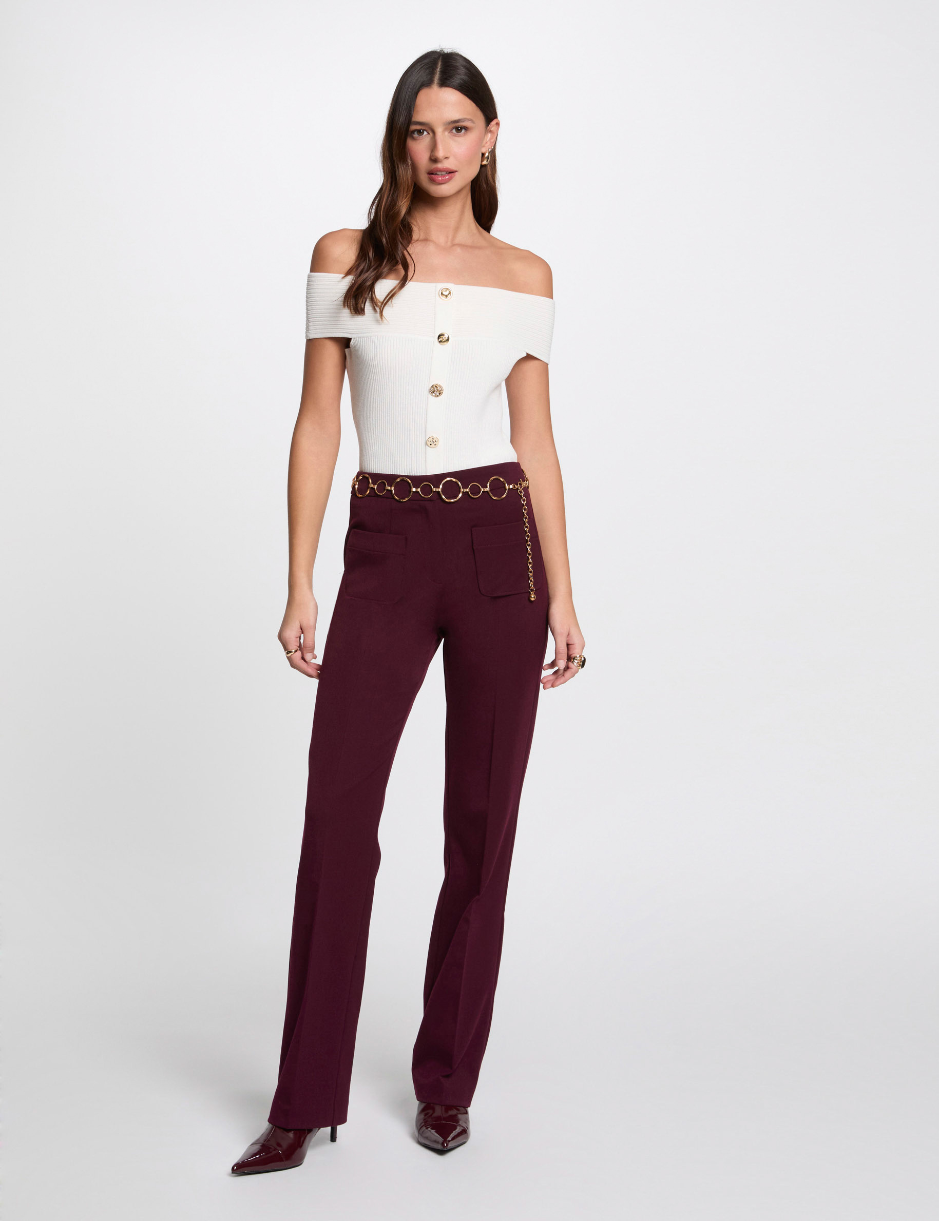 Bootcut trousers plum women