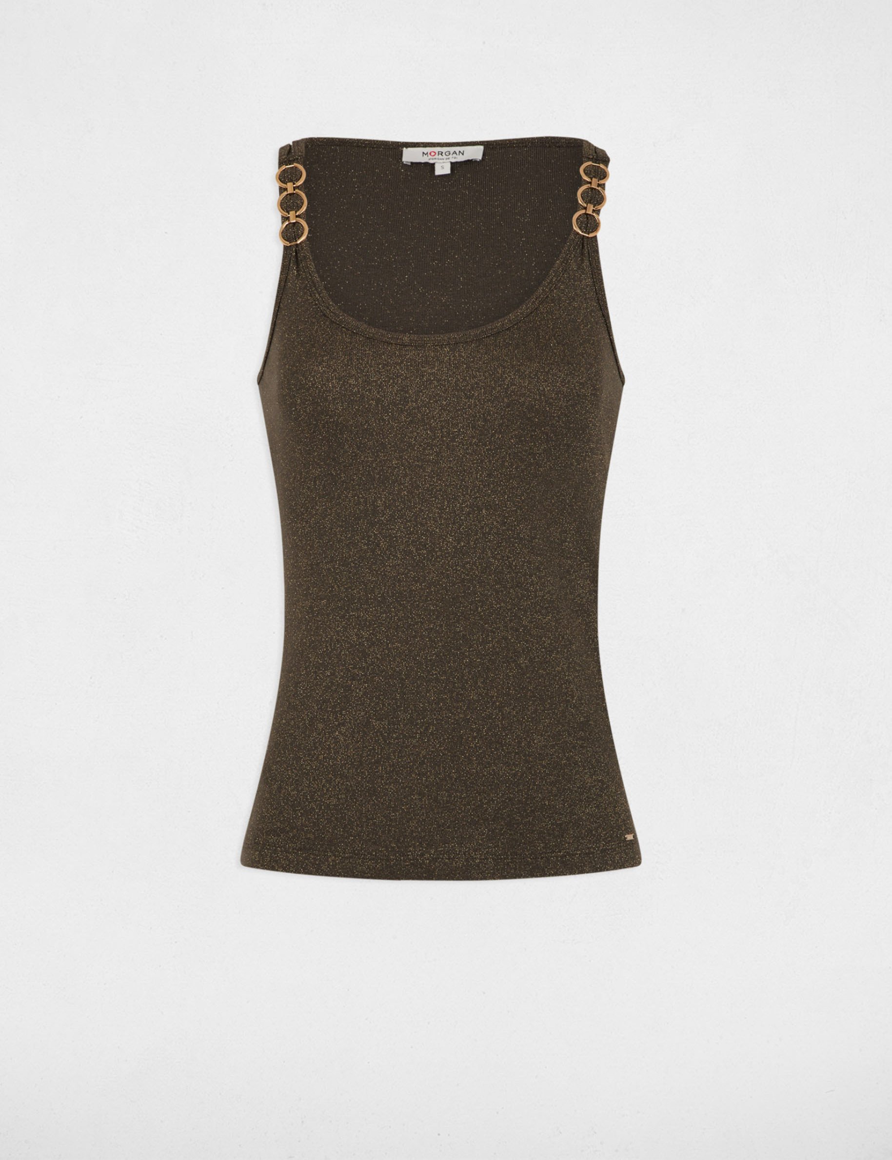 Vest top thin straps khaki green women