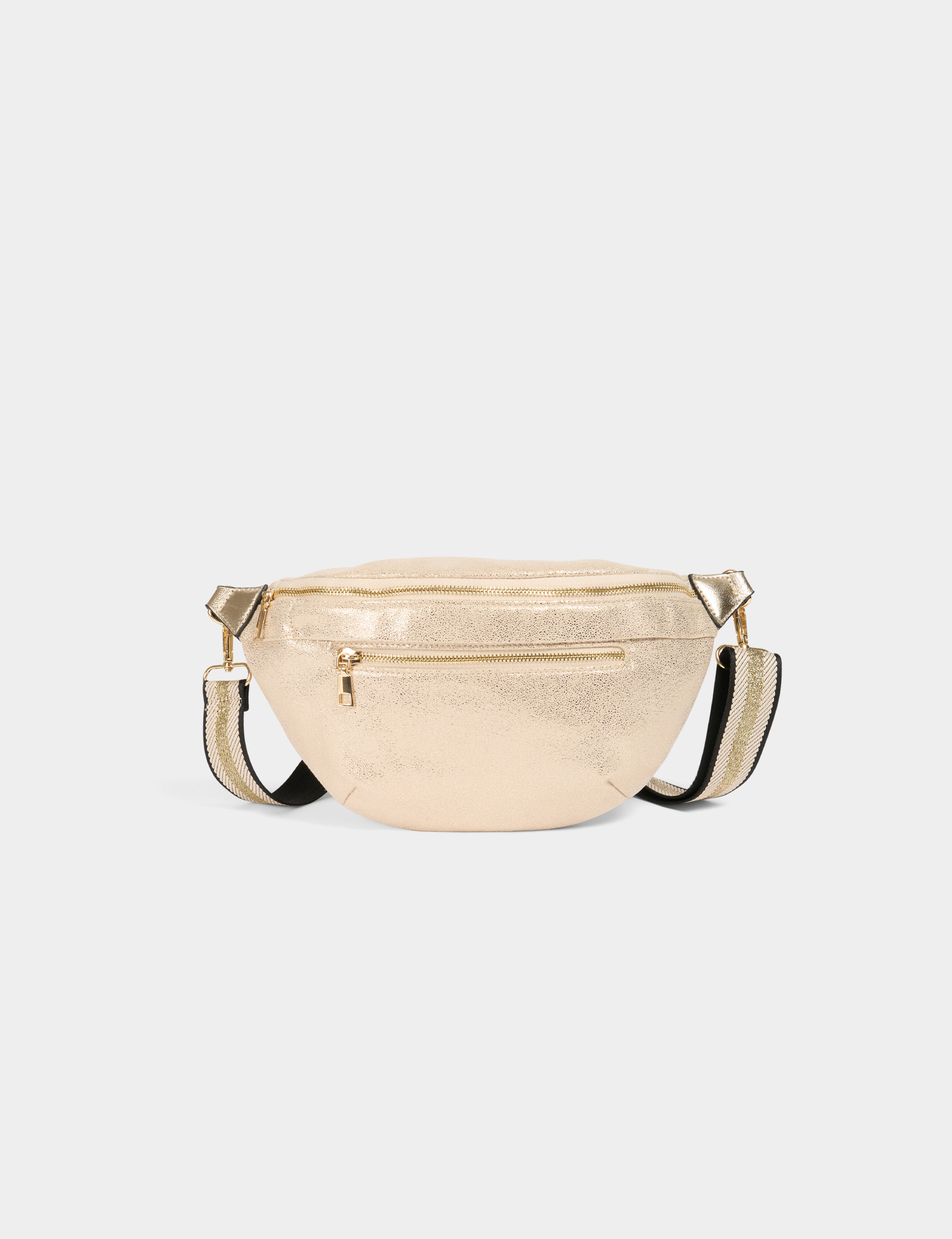 Metallised sling bag gold yellow women