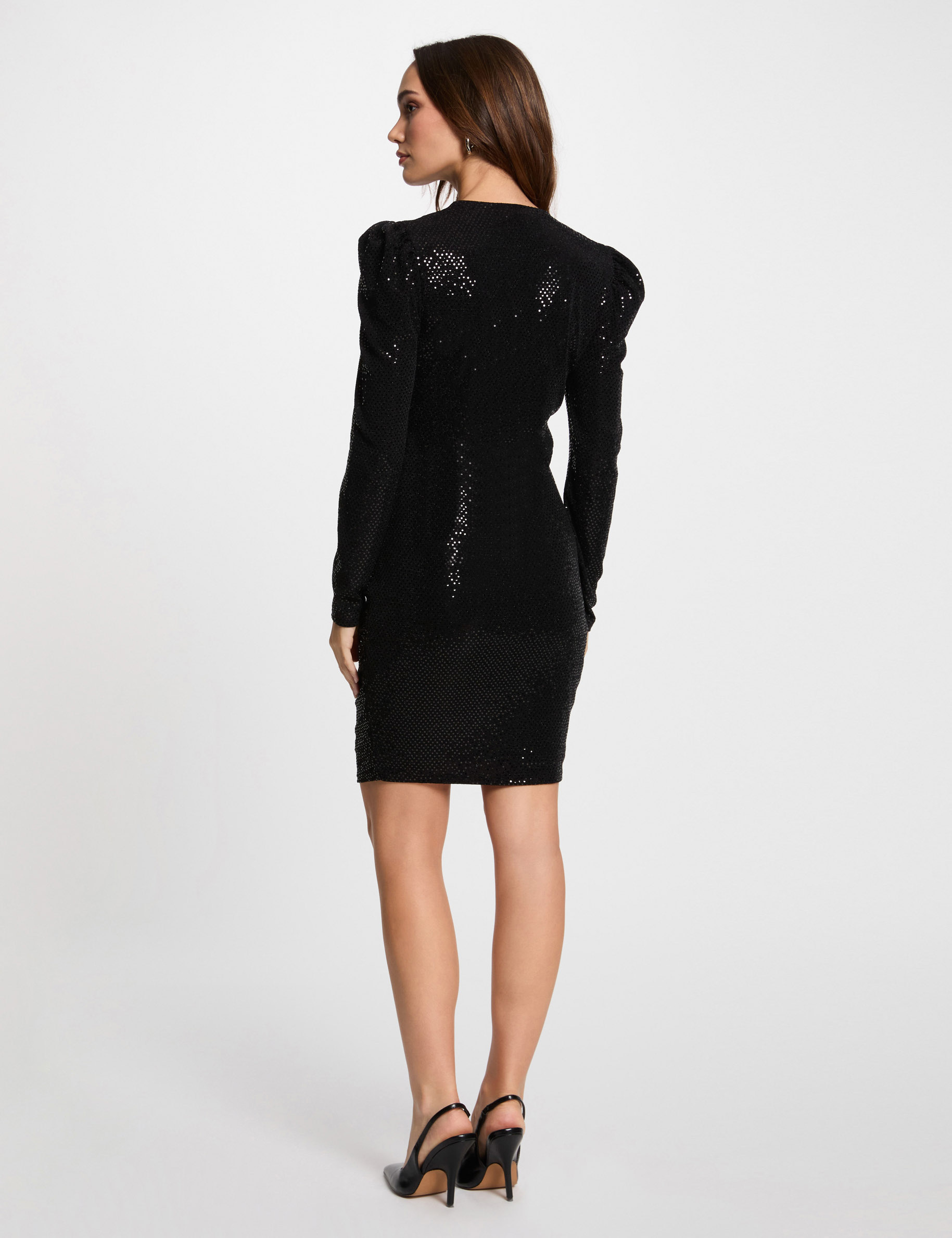 Fitted dress with sequins black women