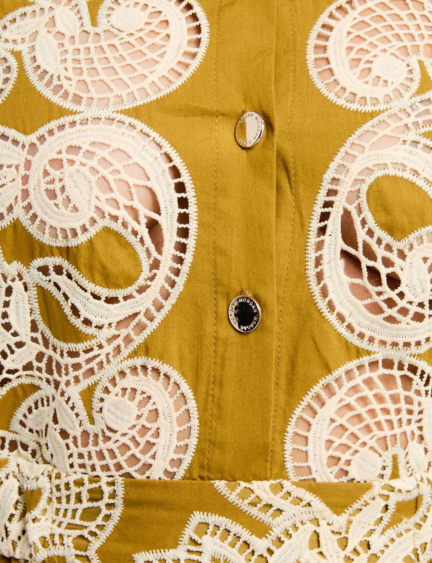 embroidered a line dress khaki green women null