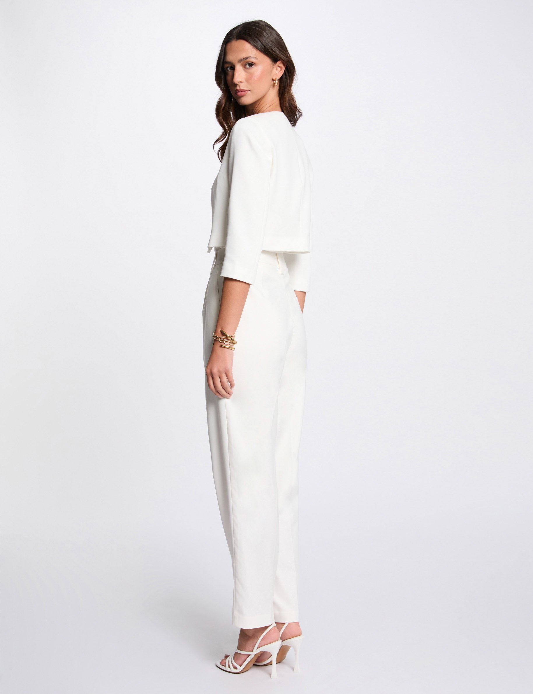 Jacket 3/4-length sleeves white women