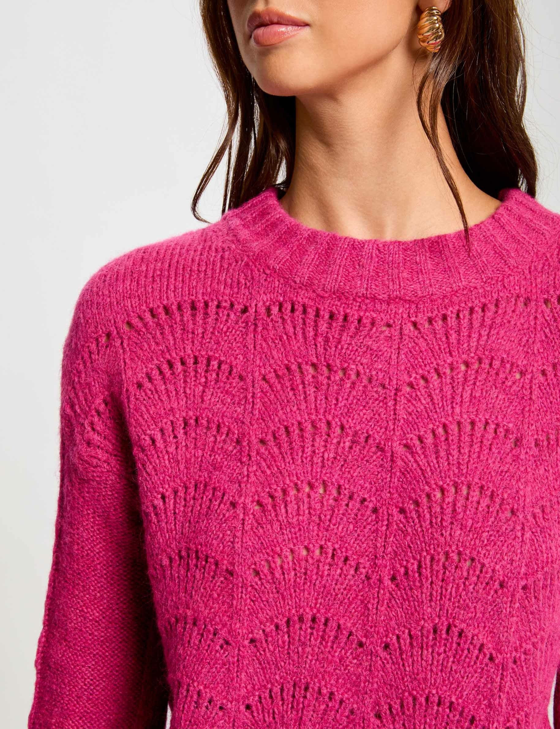 Long-sleeved jumper dark pink women