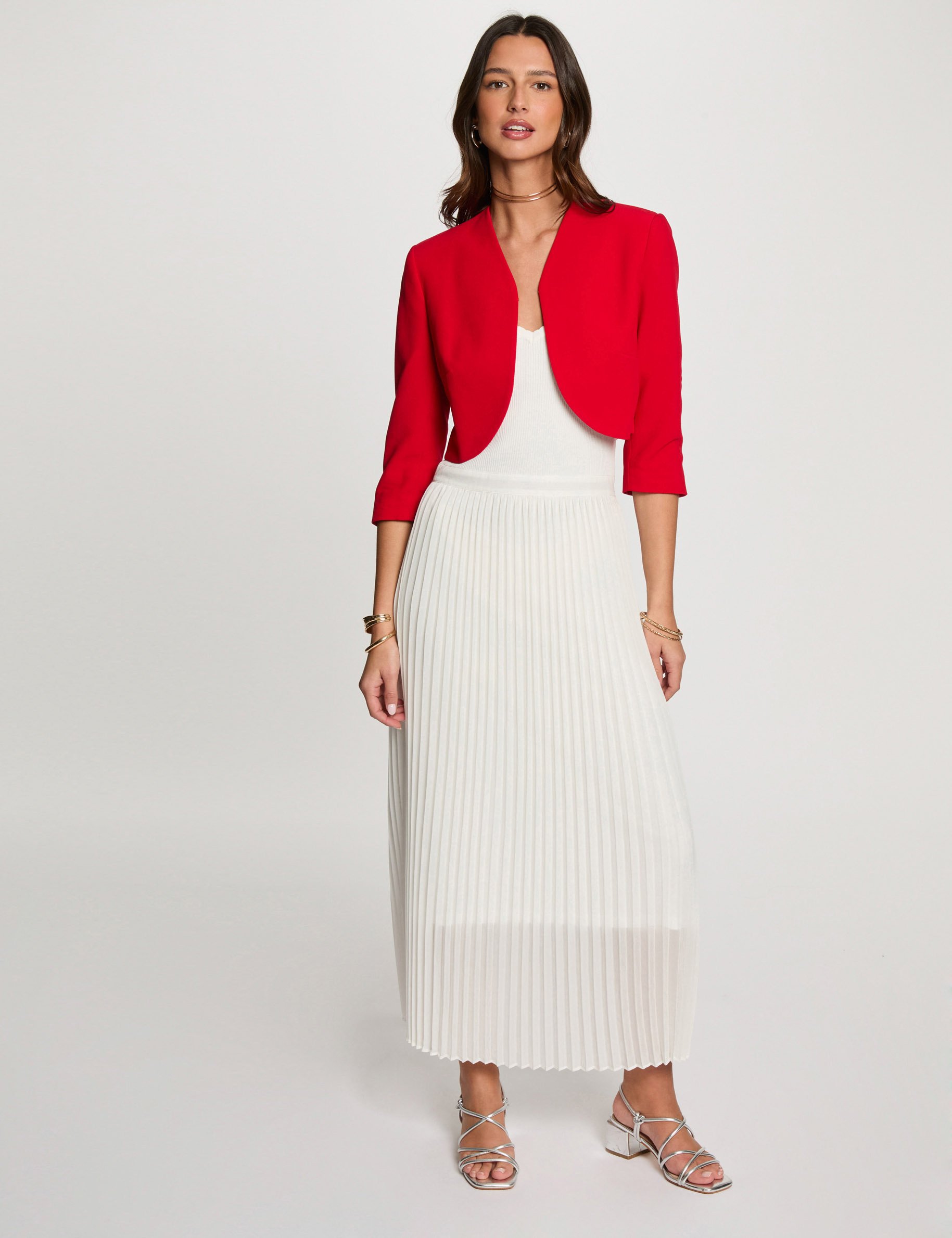 Straight jacket with 3/4-length sleeves red women