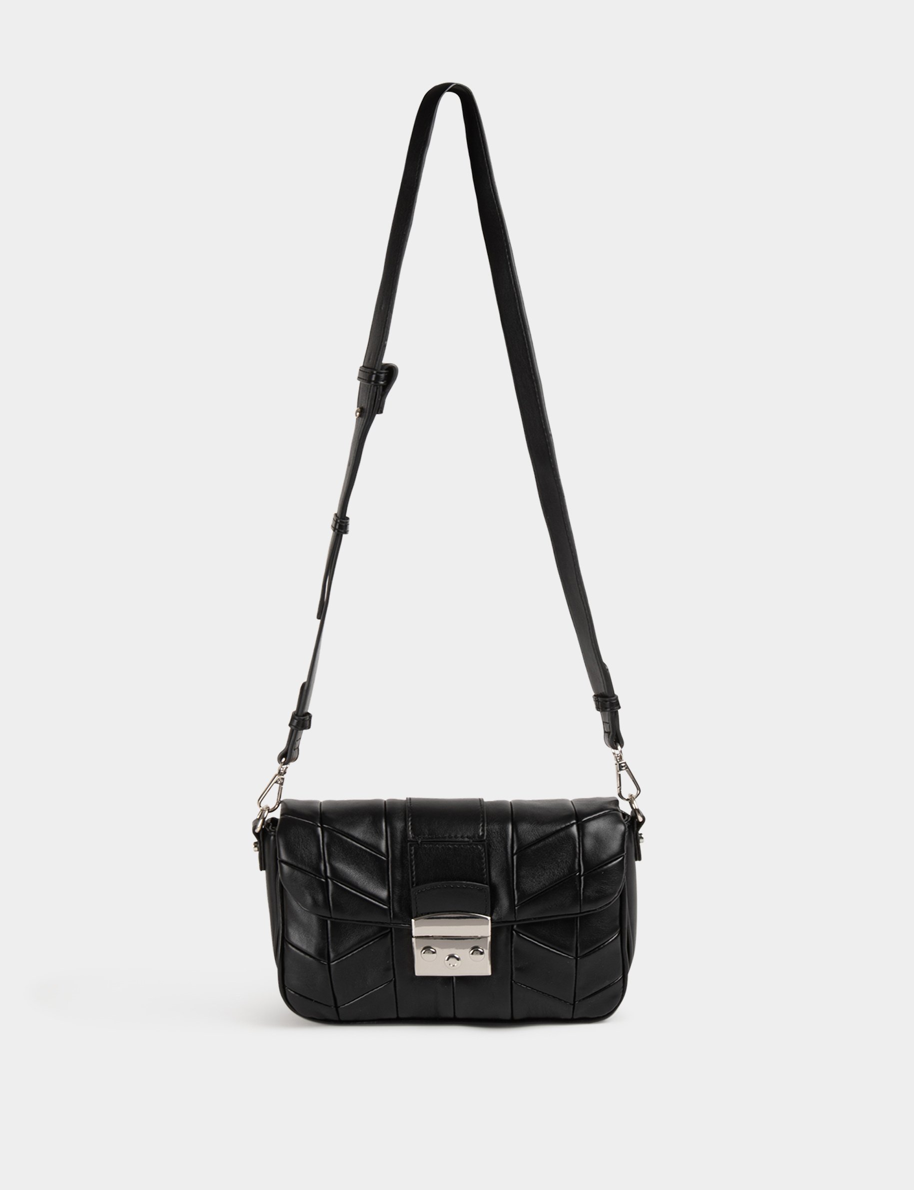 Quilted bag black ladies'