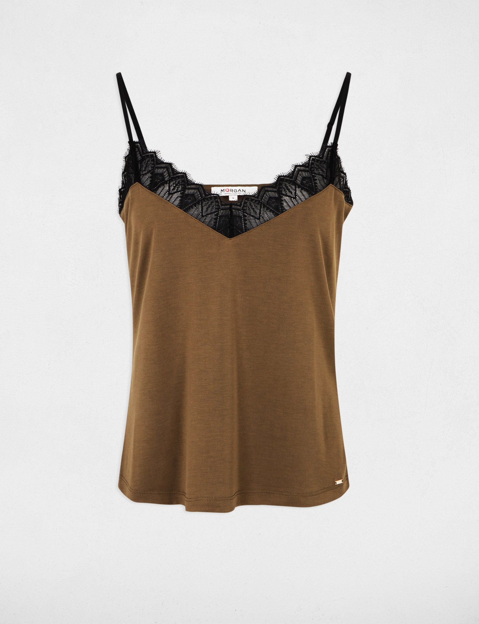 Vest top in lace dark green women