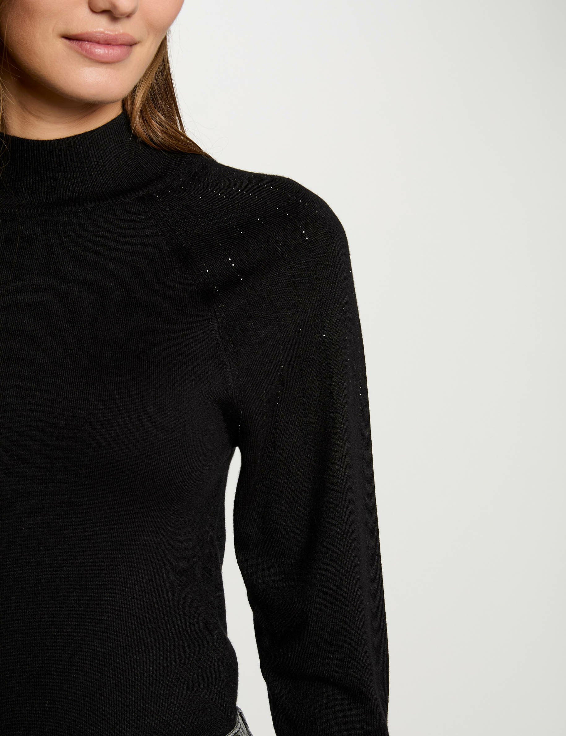 Jumper high collar black women