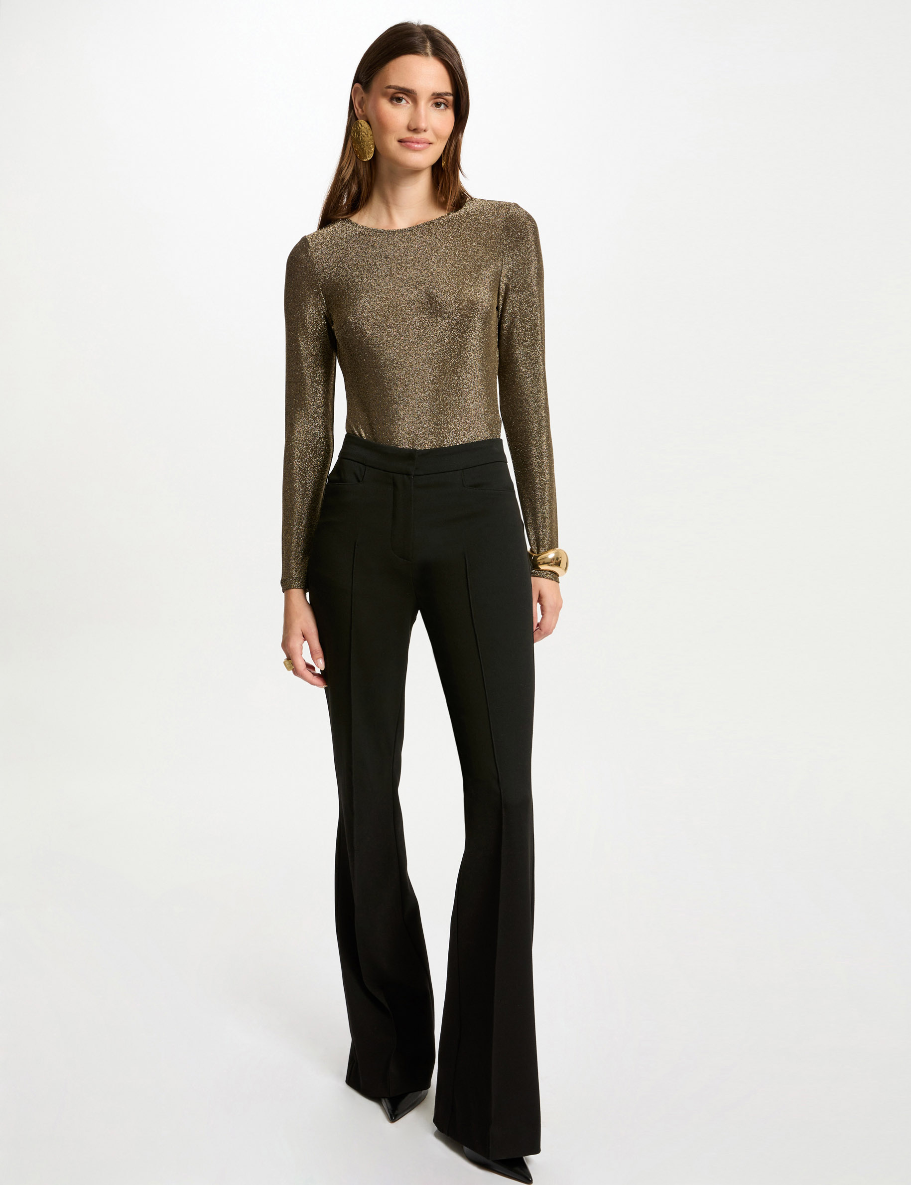 Long-sleeved body gold women