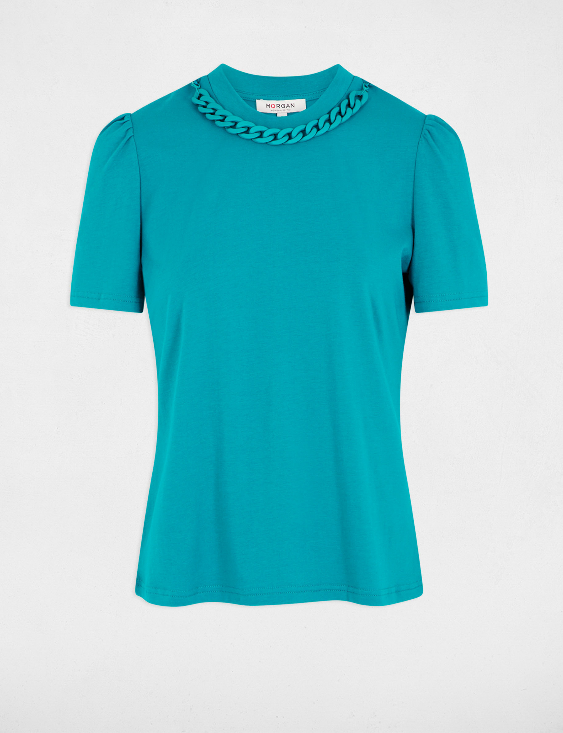 Short-sleeved t-shirt chain turquoise blue women