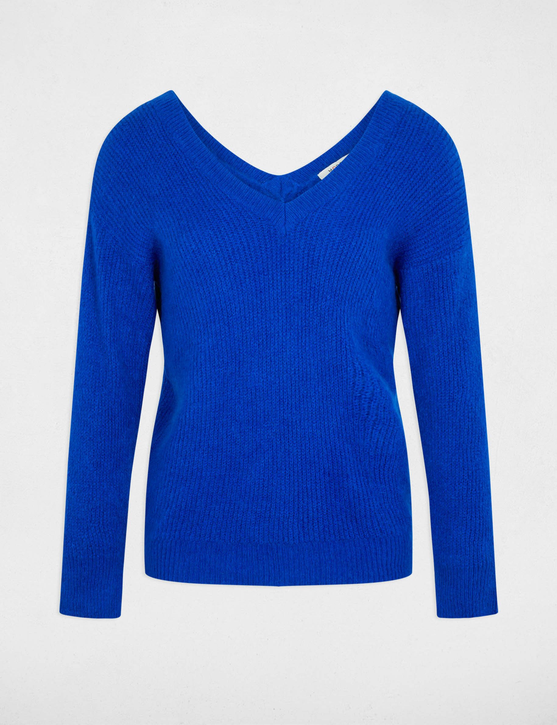 Jumper with V-neck electric blue women