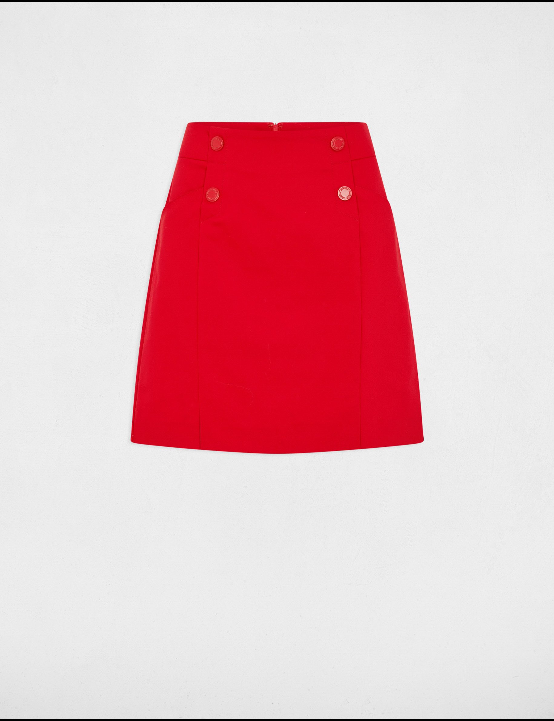 Mini skirt with buttons red women