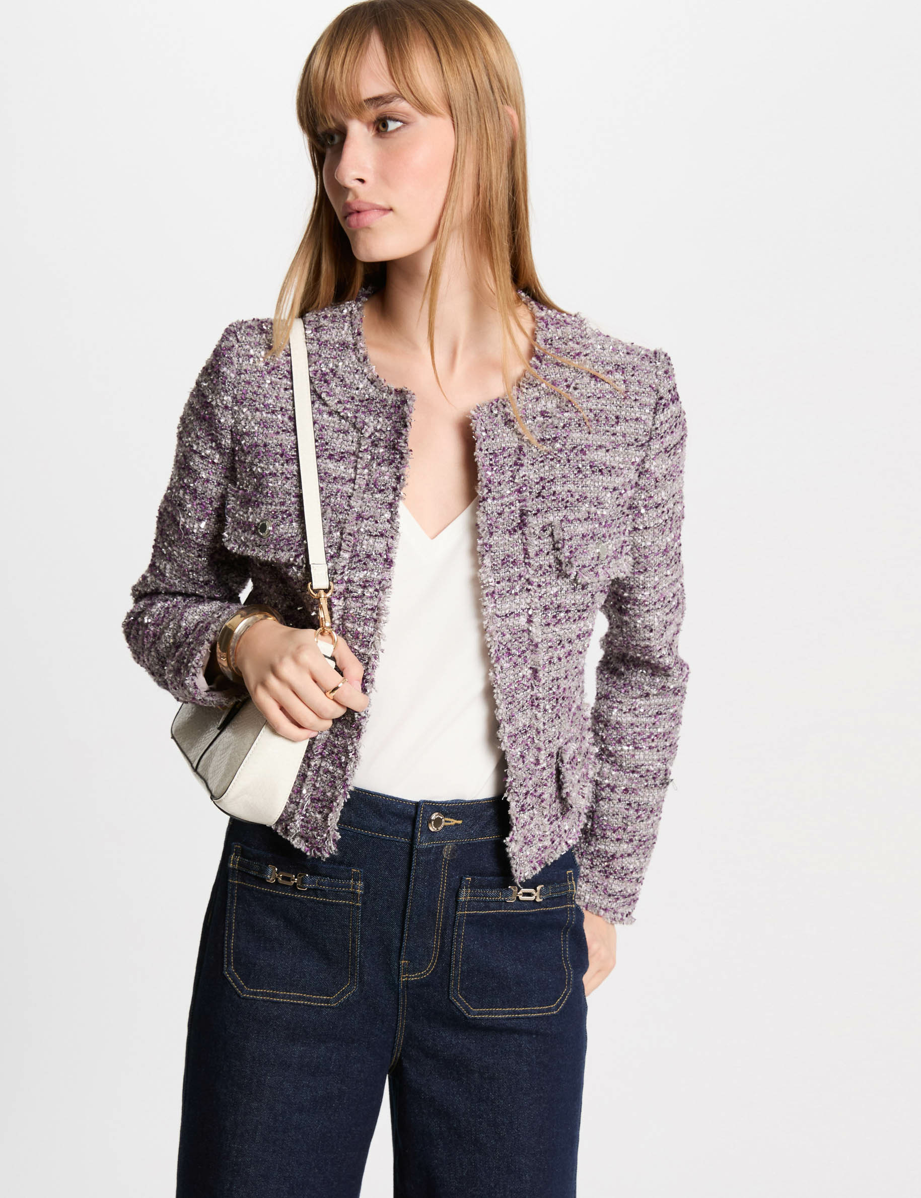 Short tweed blazer online