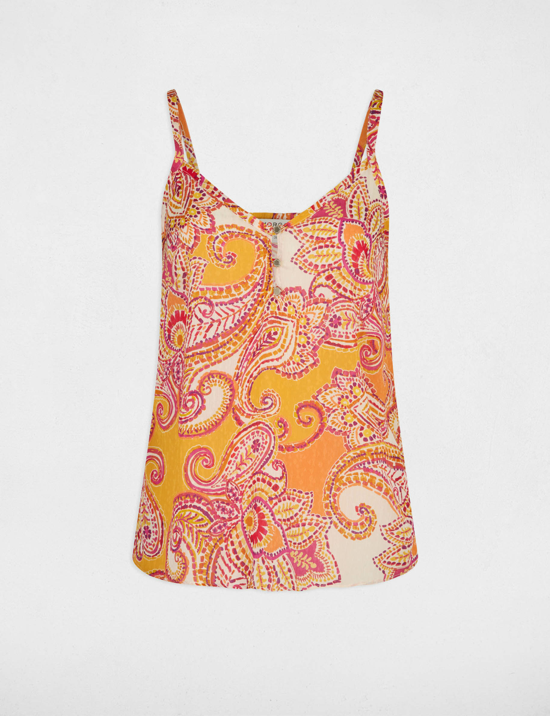 Printed top thin straps multicolored women