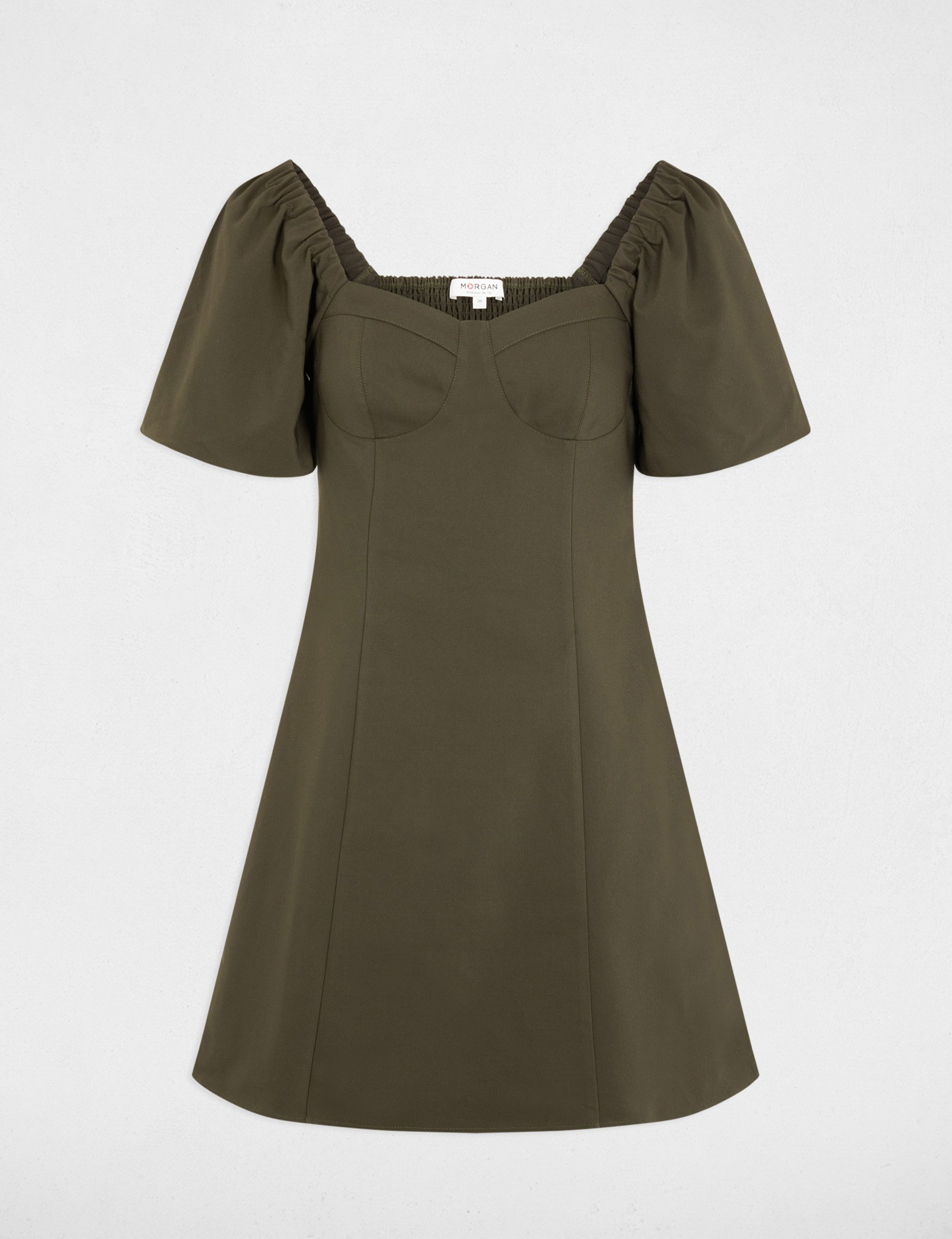 Mini fitted dress dark green women