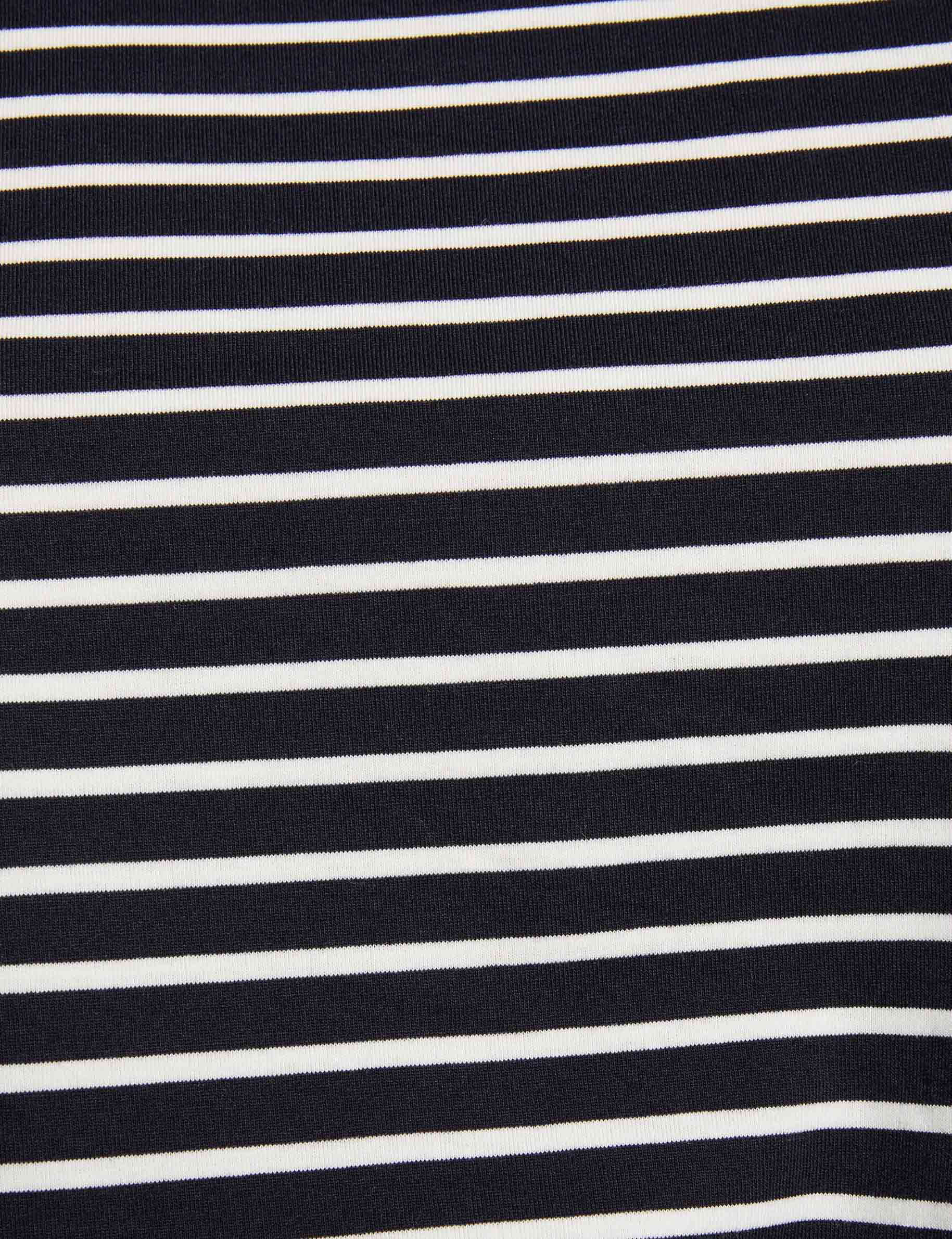 striped short sleeved t shirt navy blue women null