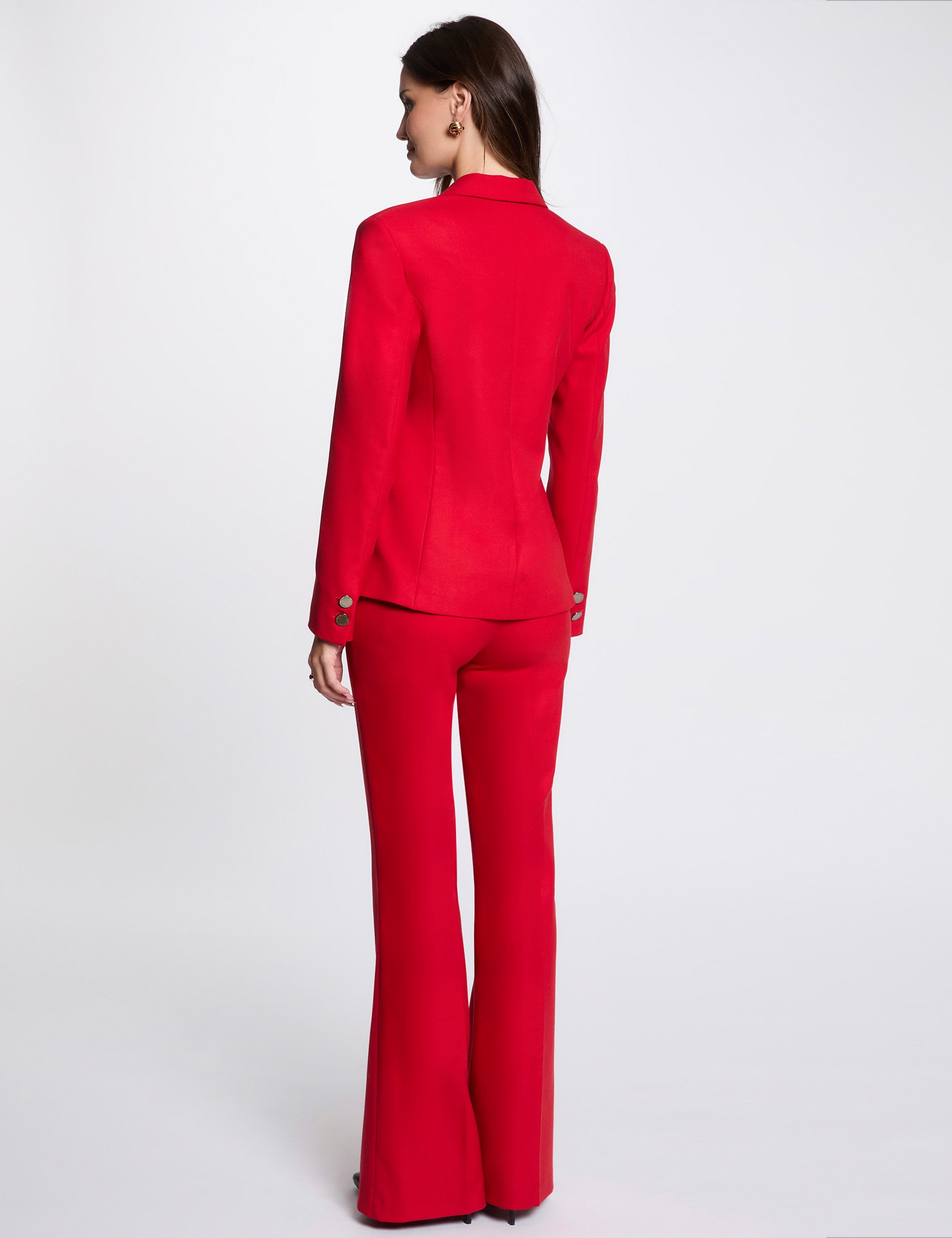 Mid-length blazer red women