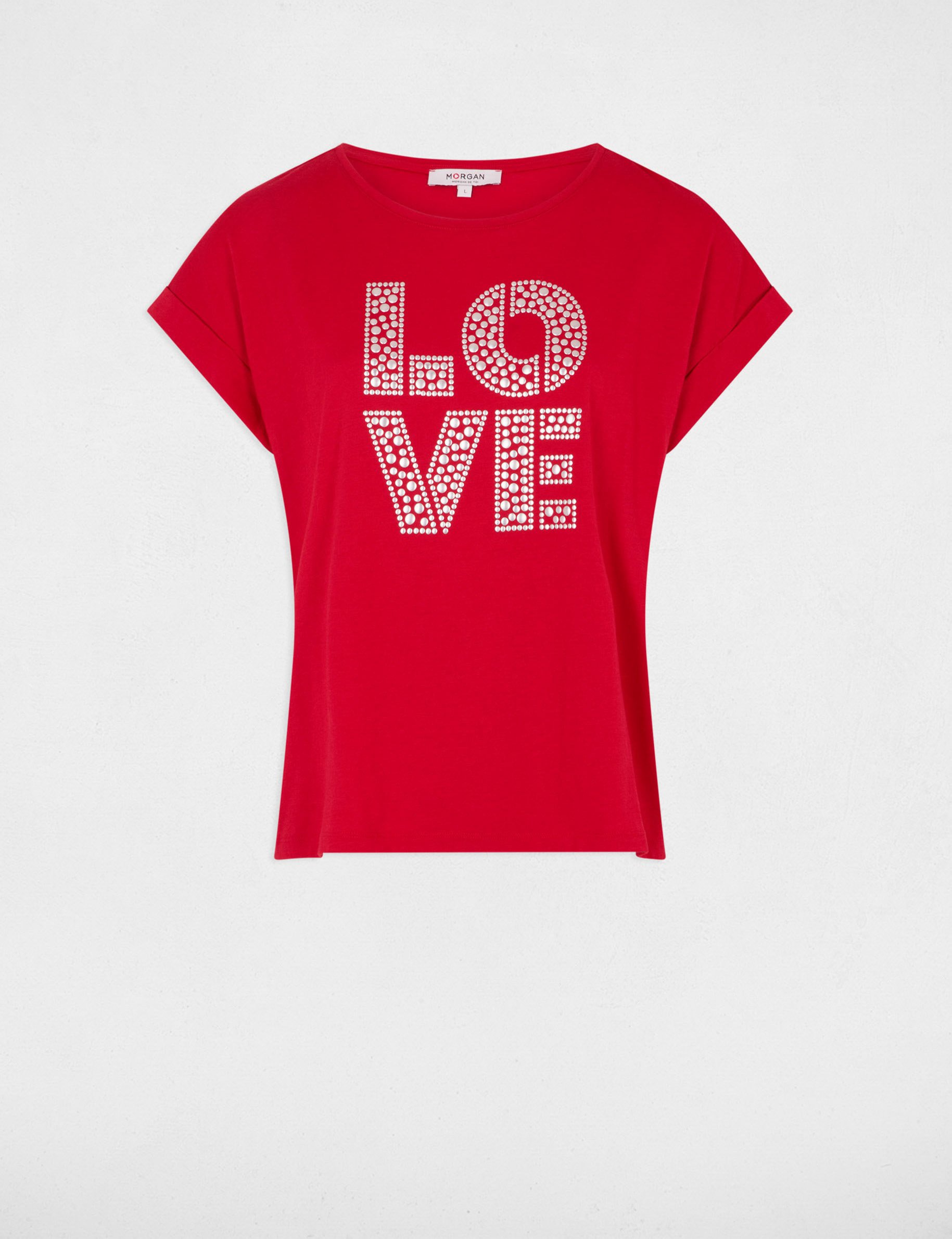 T-shirt with message red women