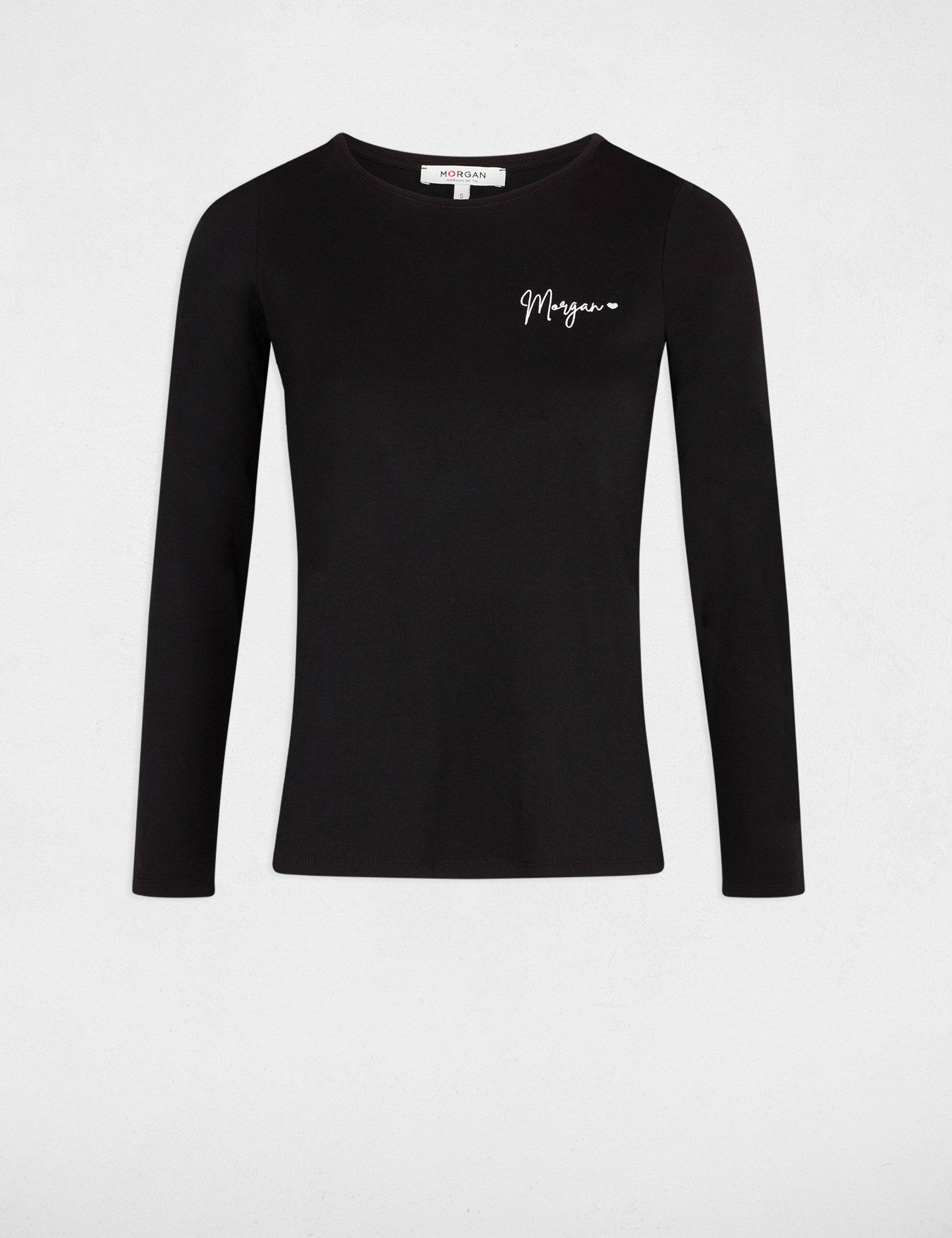 3/4-length sleeved t-shirt black women