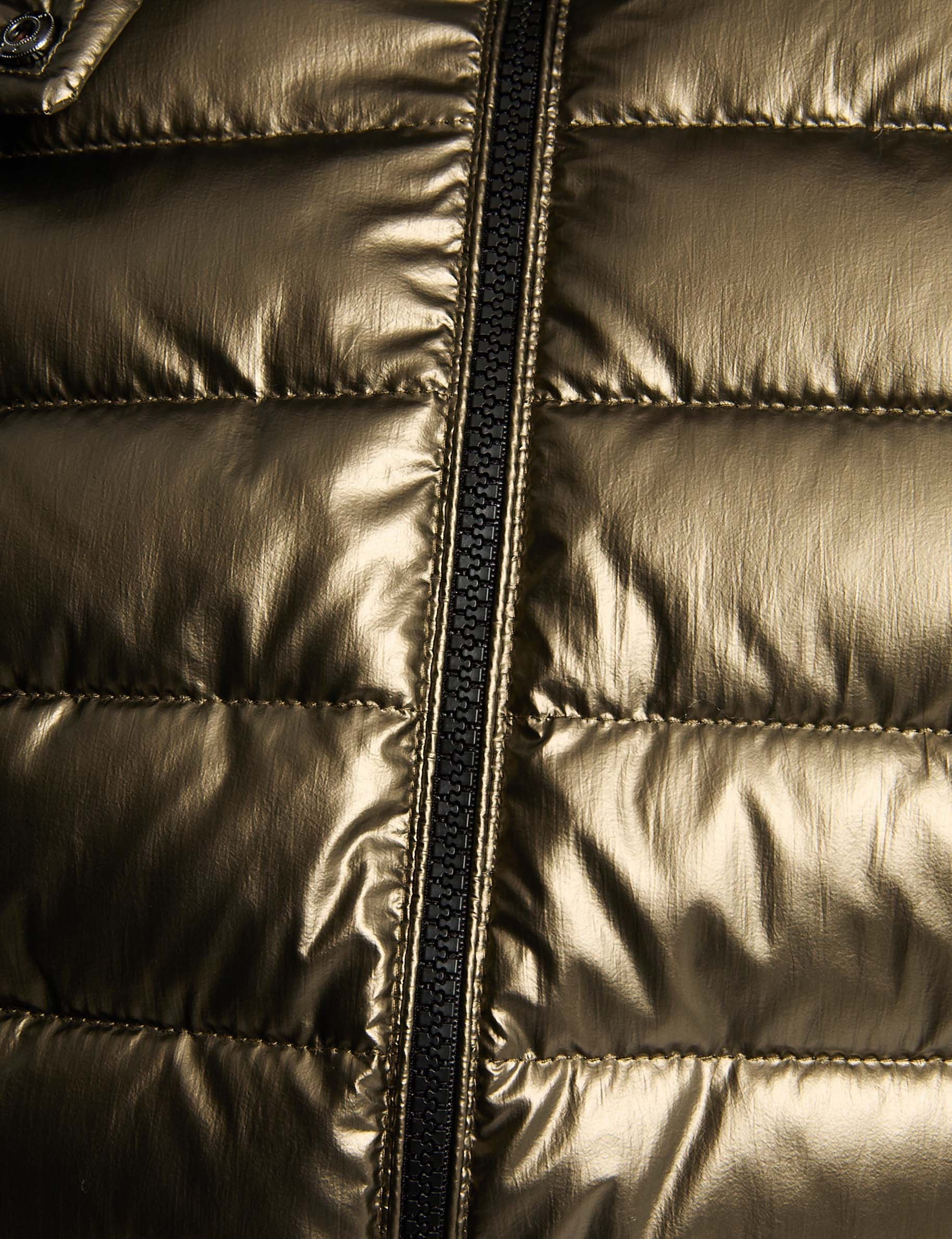 metallised padded jacket hood bronze color women null