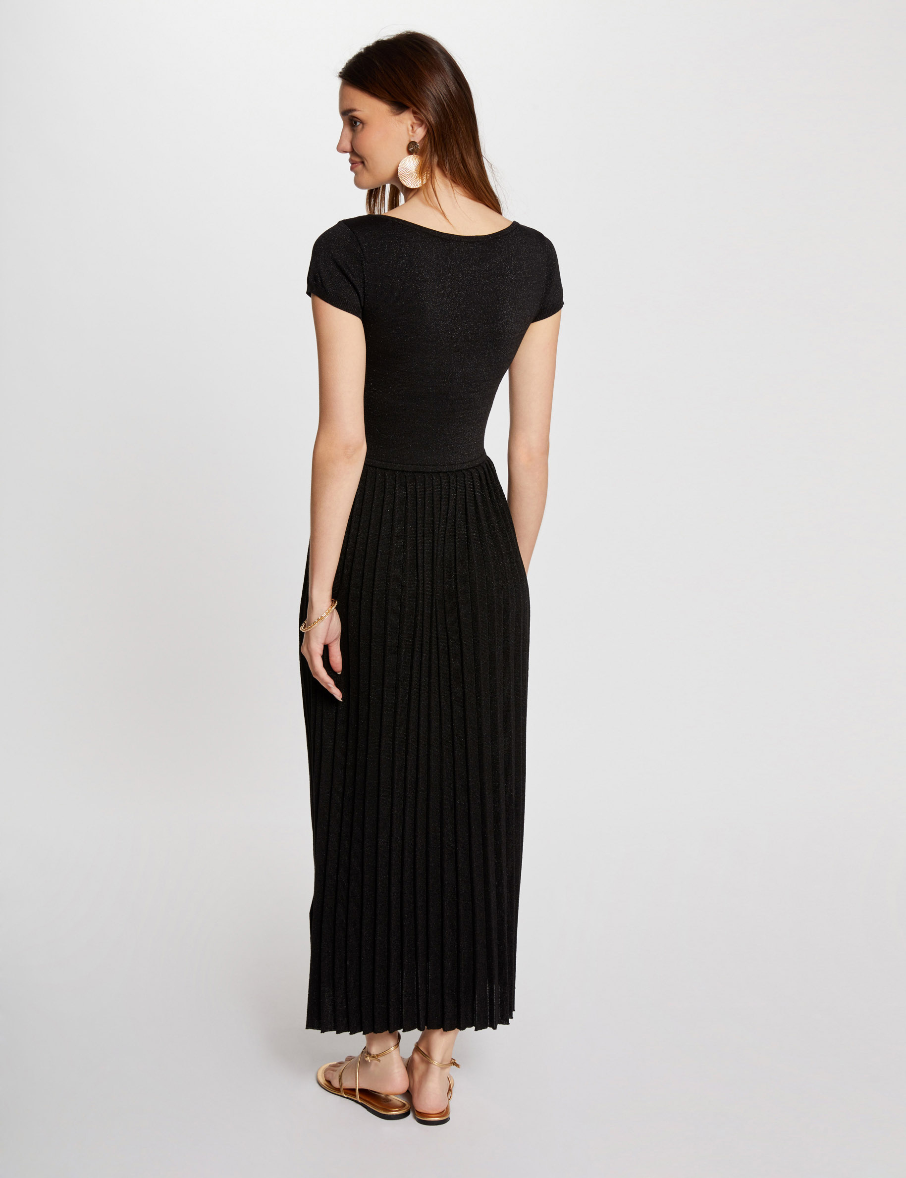 Fitted maxi knitted dress black women