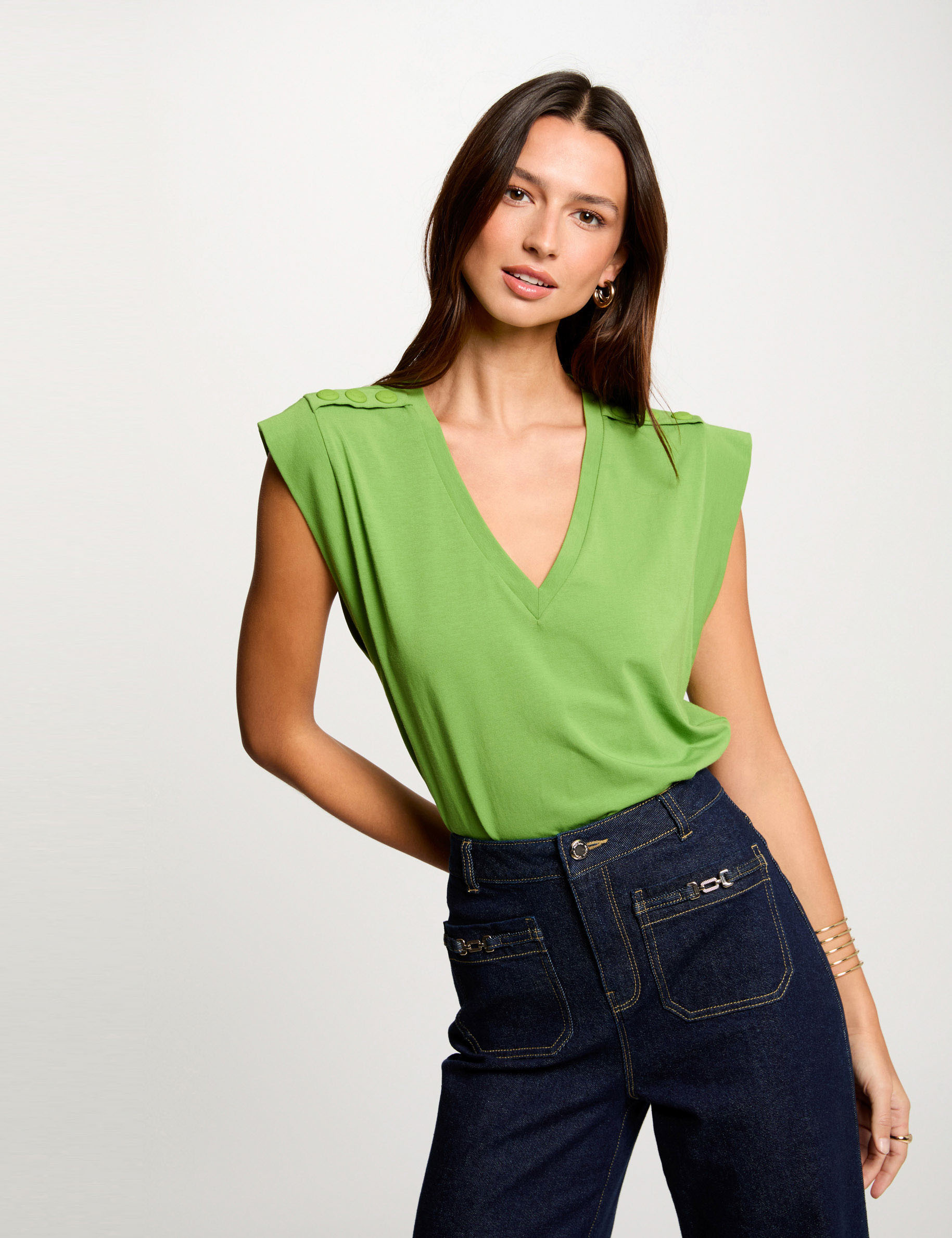 Short-sleeved t-shirt aniseed green women