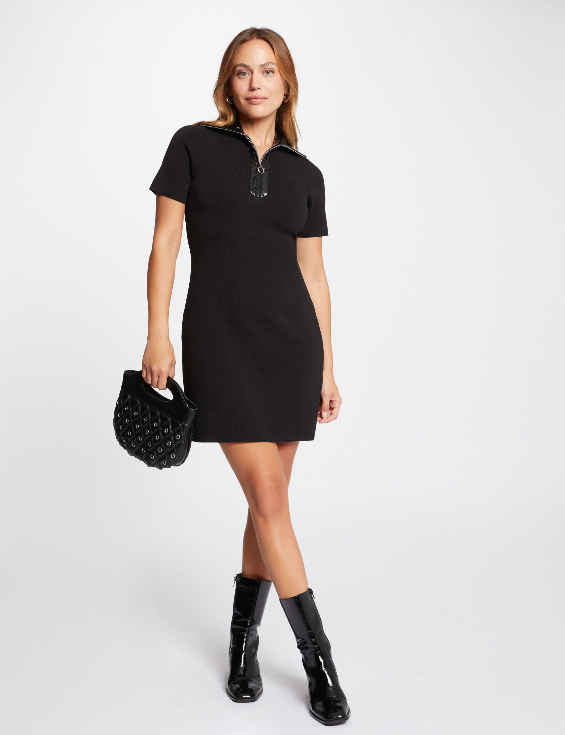 Mini knitted dress black women